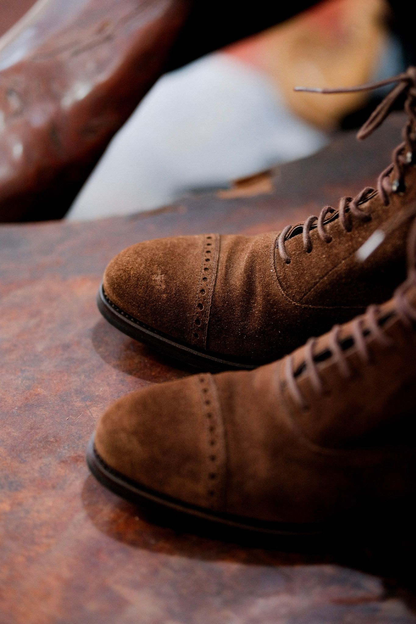 Carmina Balmoral Brown Suede Boot Original