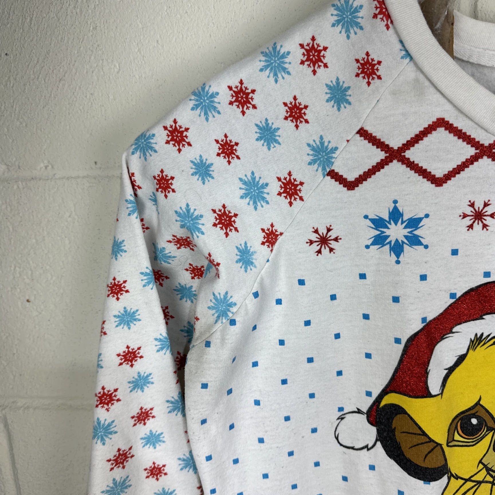 Disney VINTAGE Disney Lion King Simba Cotton Crew Neck Christmas Sweatshirt Women’s 2XL Beige Graphic Pullover Winter Size XXL / US 16-18 / IT 52-54 - 6 Thumbnail