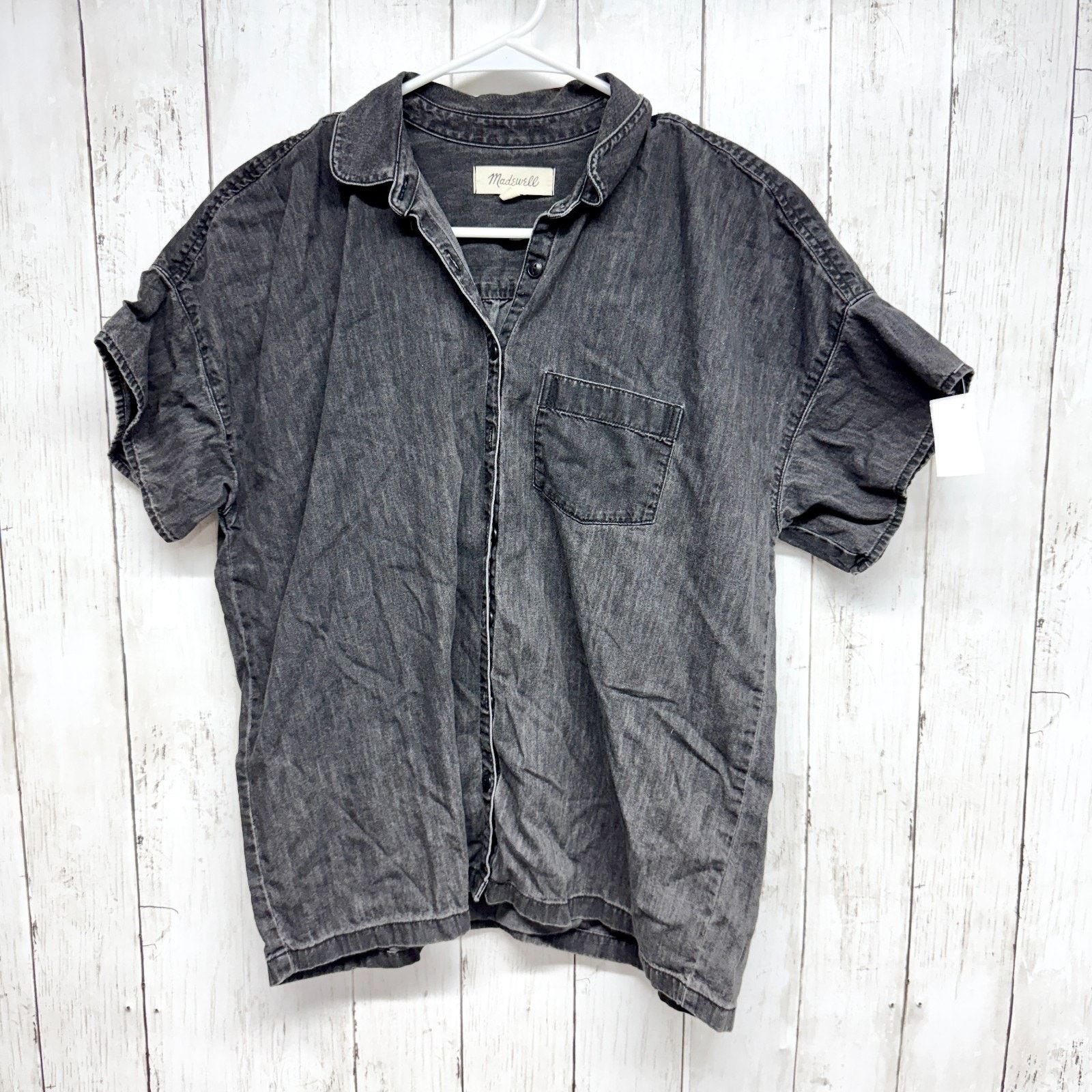 Madewell Madewell Top Sz XS Collared Short Sleeve Button Down Blouse Size XS / US 0-2 / IT 36-38 - 1 Thumbnail