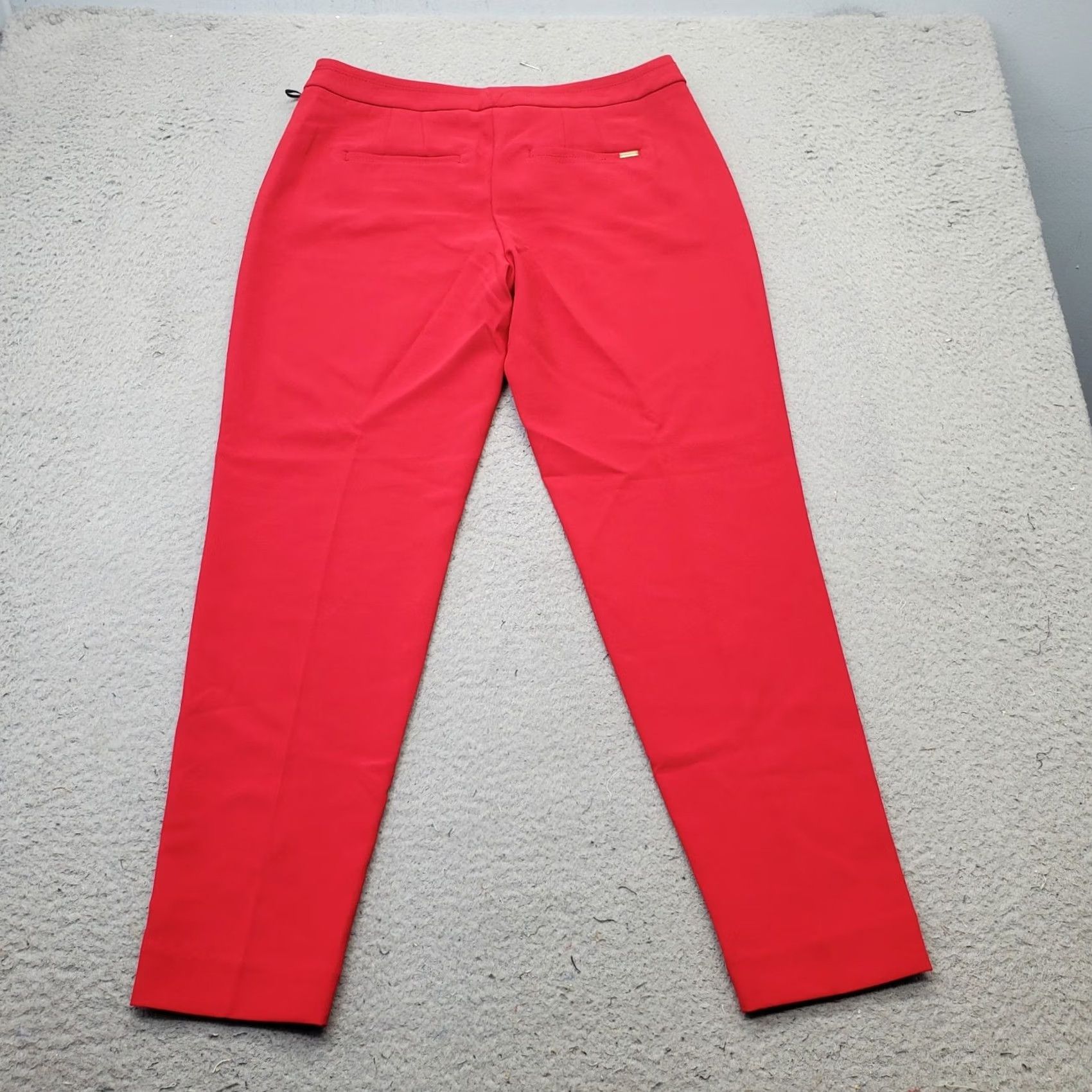 White House Black Market White House Black Market Pants Womens 4R Red Stretch Tapered Ankle 27.75 Inseam 35.5 Outseam Draped Clean NWT Size 27" / US 4 / IT 40 - 2 Thumbnail
