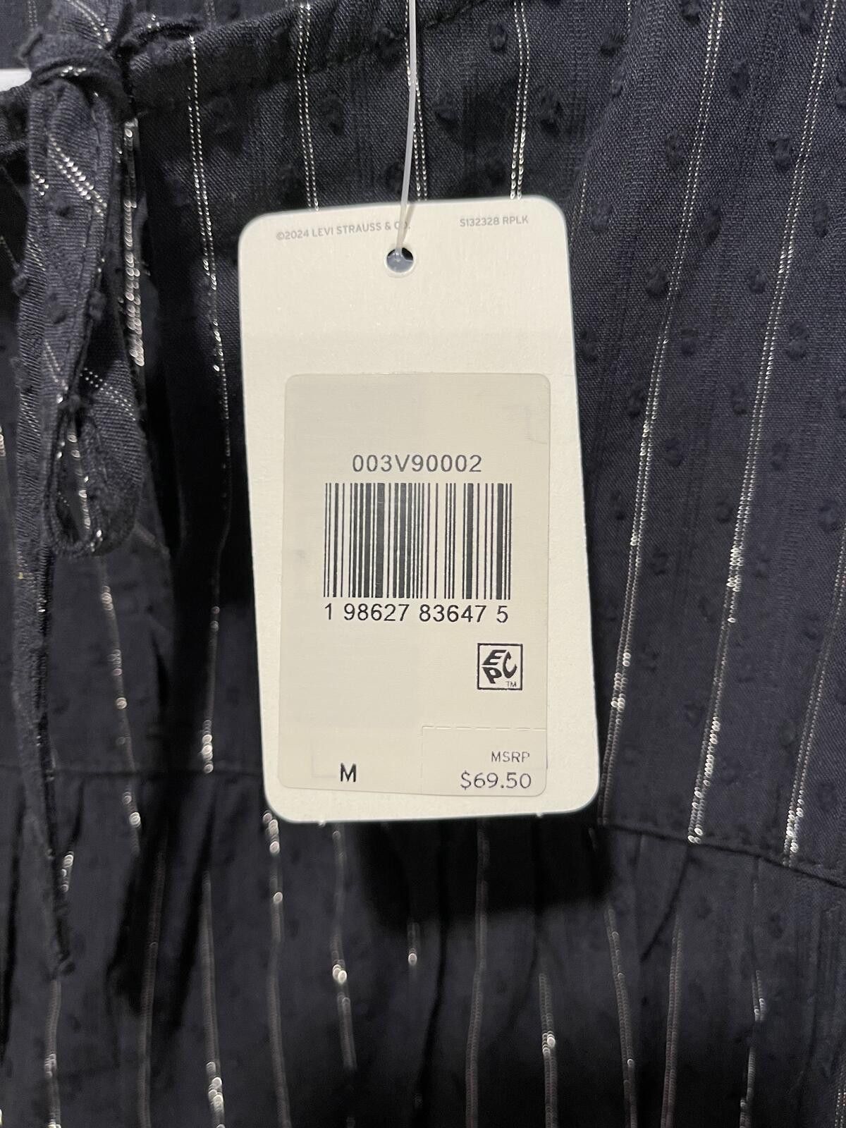 Levi's Levi's Women's Long Sleeve Black Metallic Stripe Blouse Size Size M / US 6-8 / IT 42-44 - 3 Thumbnail