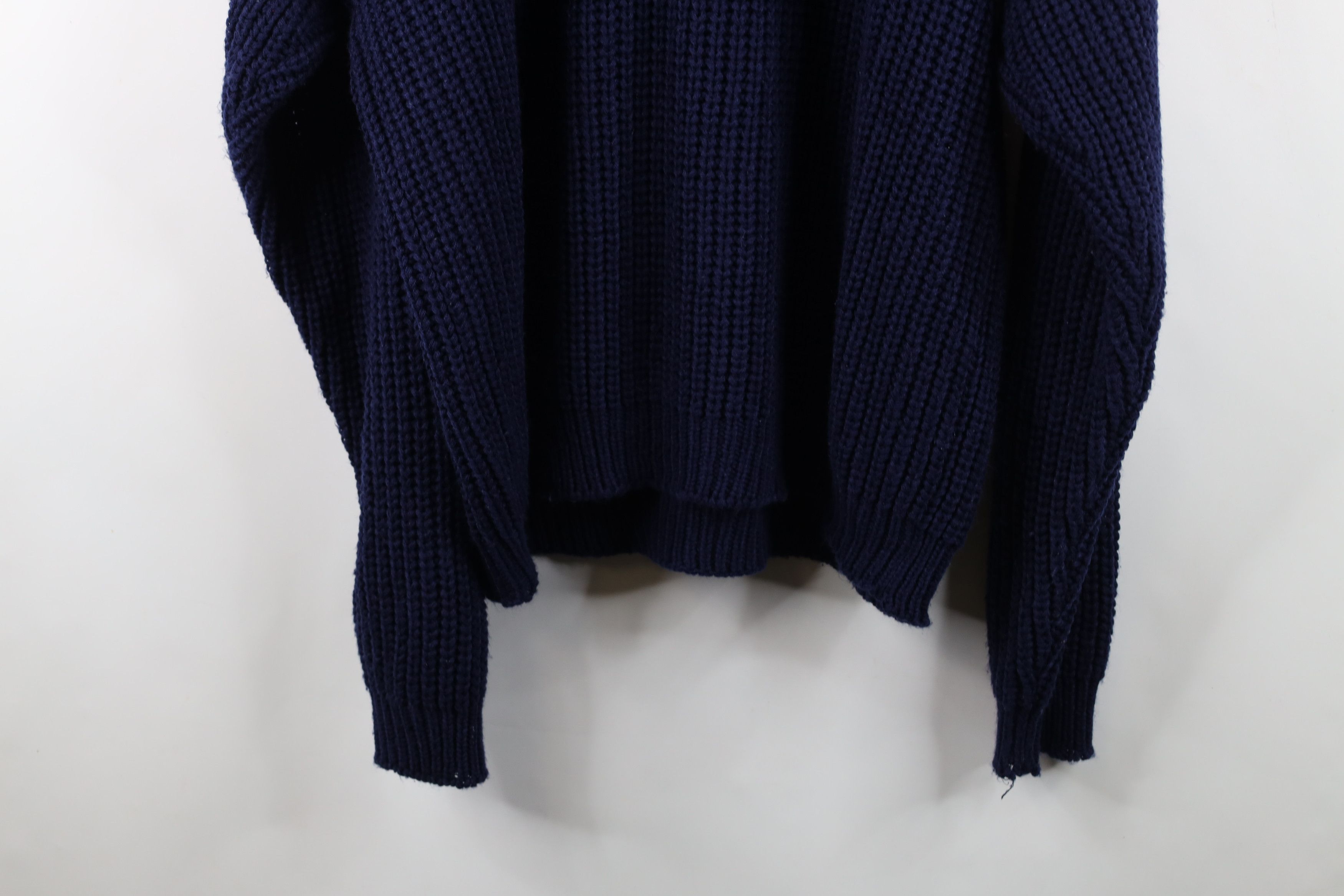 Vintage Vintage 90s Streetwear Ribbed Knit Crewneck Sweater Blue Size US L / EU 52-54 / 3 - 10 Thumbnail