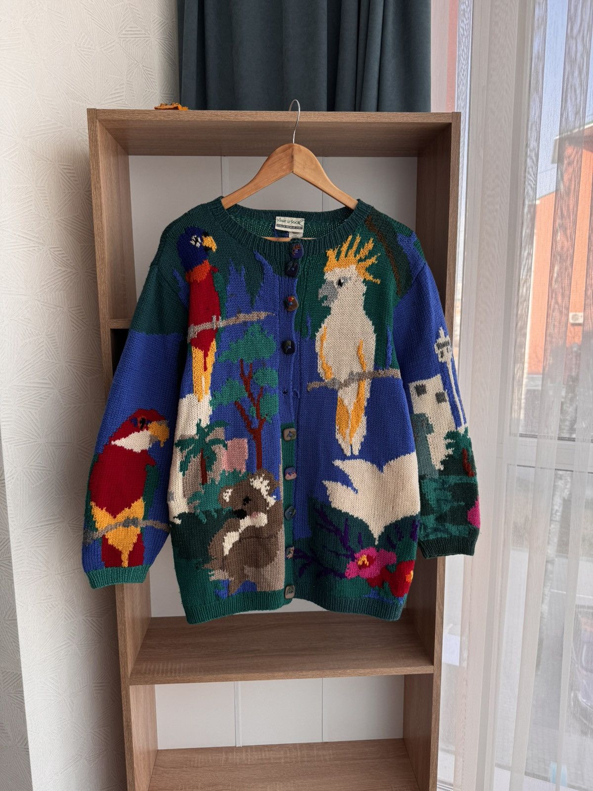 Vintage Vintage Signature Sydney Parrot & Coala Luxury Wool Cardigan Size US L / EU 52-54 / 3 - 2 Thumbnail