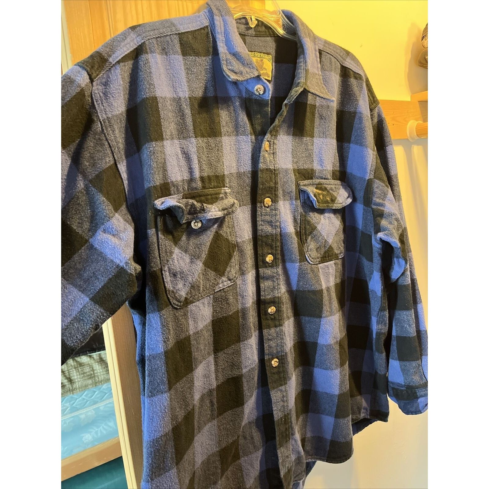 Field & Stream Field & Stream VTG men’s XXL blue plaid cotton flannel shirt Size US XXL / EU 58 / 5 - 4 Thumbnail