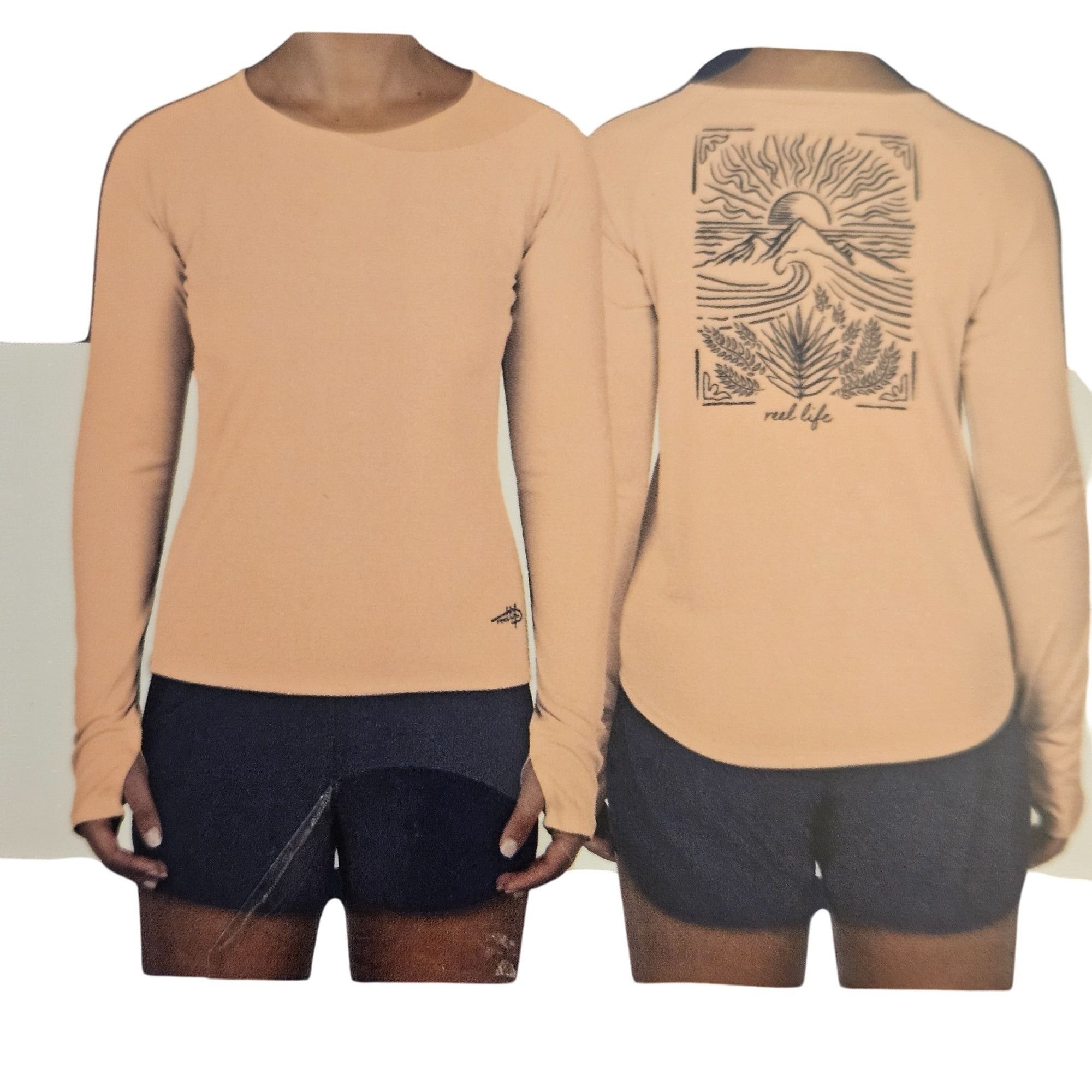 Other Reel Life Womens Jax Beach Long Sleeve Shirt XXL Peach UPF 5 Size XXL / US 16-18 / IT 52-54 - 1 Thumbnail