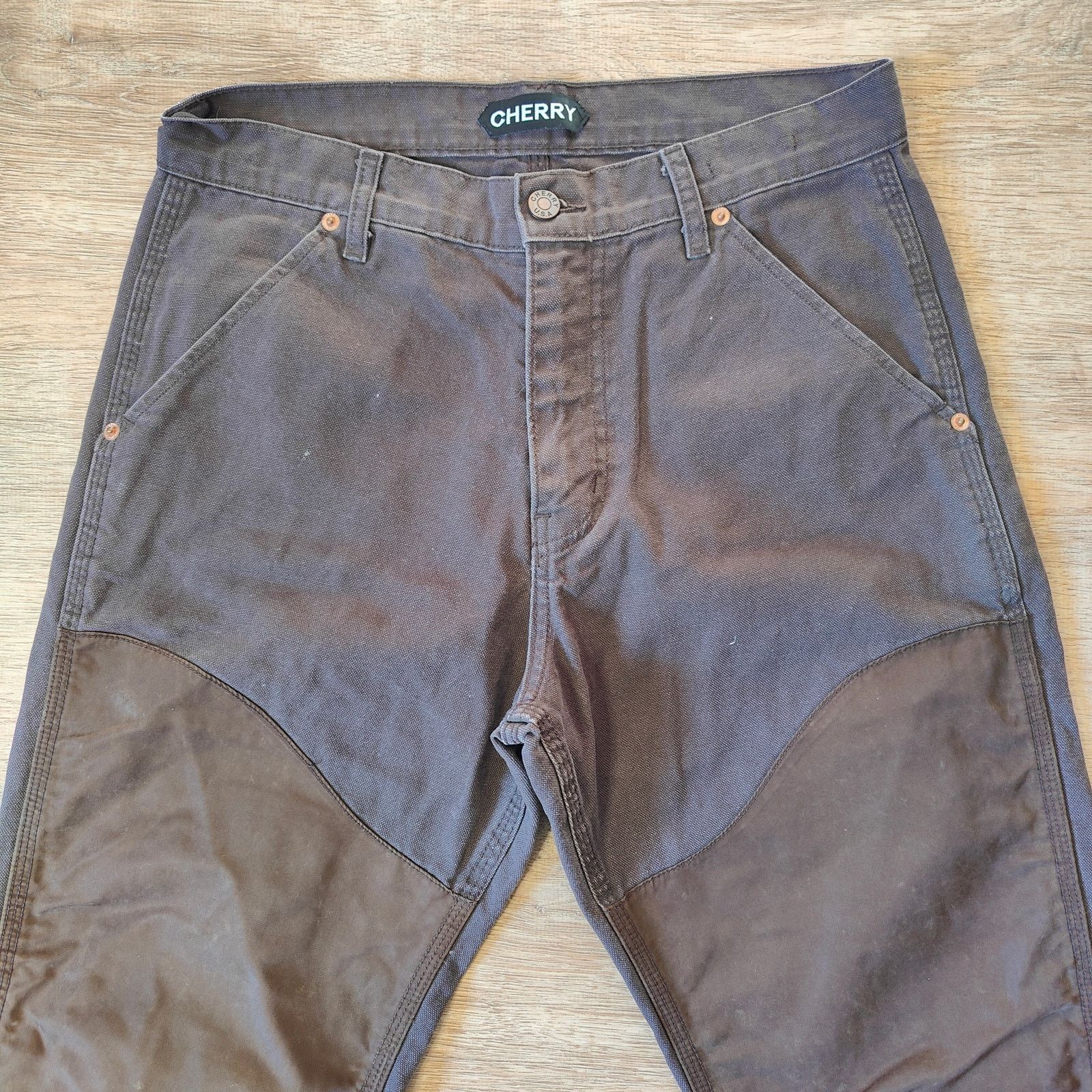 Cherry LA Cherry LA Mixed Media Pants Womens 29 Brown Stirrup Leg Size 29" - 2 Thumbnail