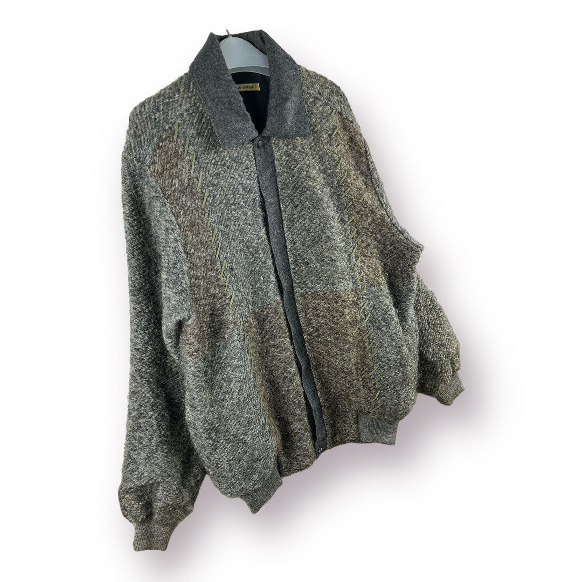Homespun Knitwear 🔥 Sam Austin Naigai two tone Mohair knit Bomber jacket - L Size US L / EU 52-54 / 3 - 3 Thumbnail