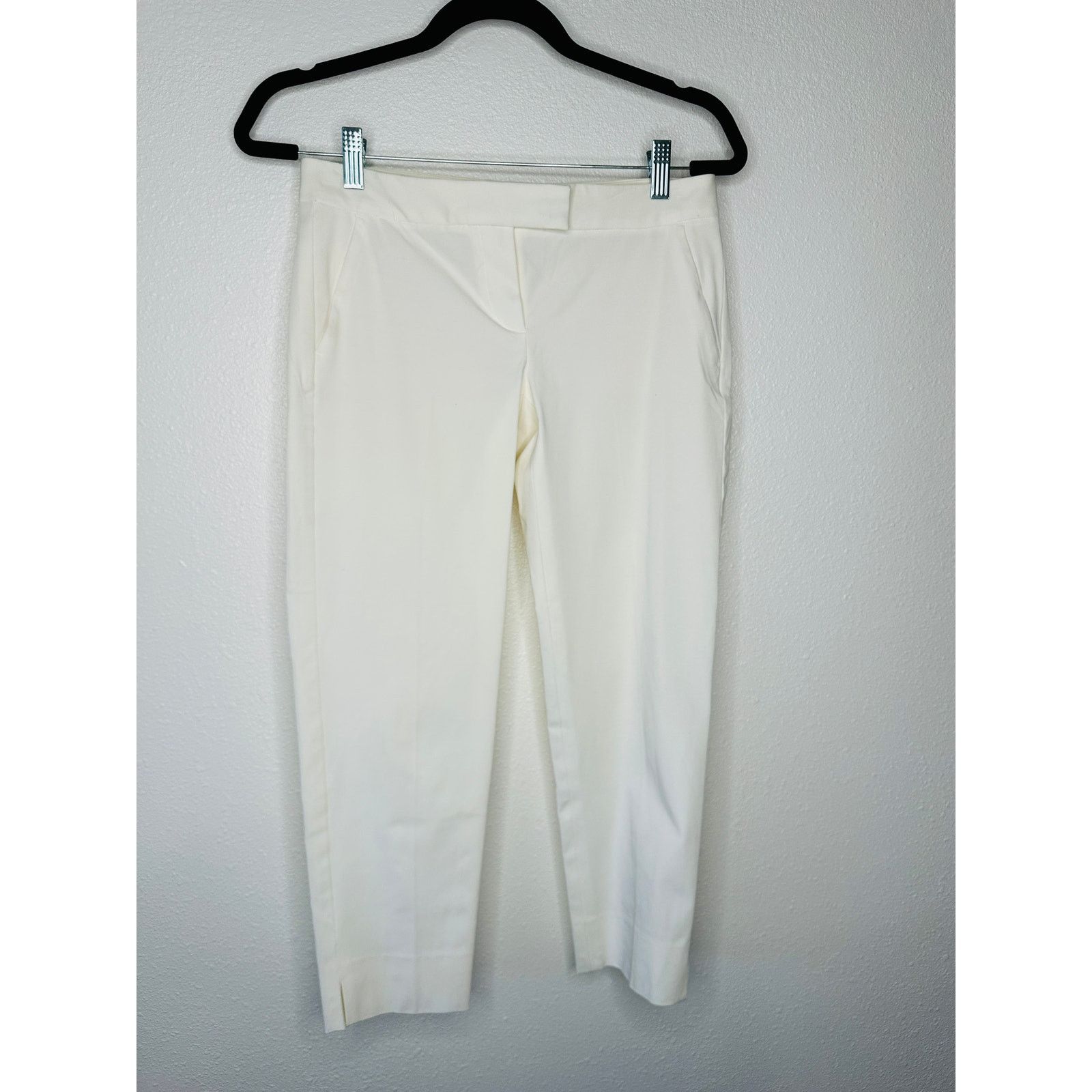 Theory Theory Ivory Ibbey Crepe Crop Slash Pockets Skinny Pants 2 Size 26" / US 2 / IT 38 - 1 Thumbnail