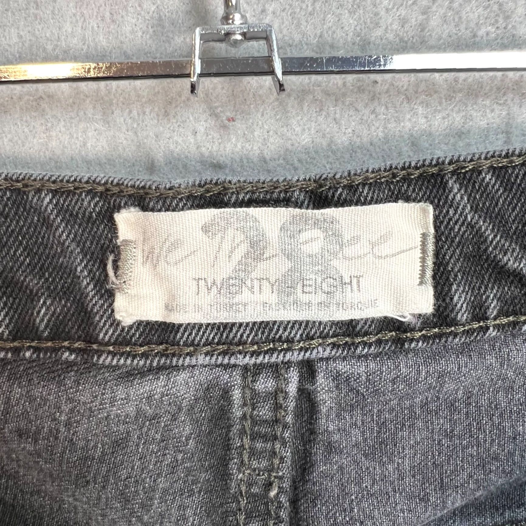 Vintage We The Free Distressed Black High-Waisted Straight Leg Jeans Raw Hem Womens 2 Size 28" / US 6 / IT 42 - 3 Thumbnail