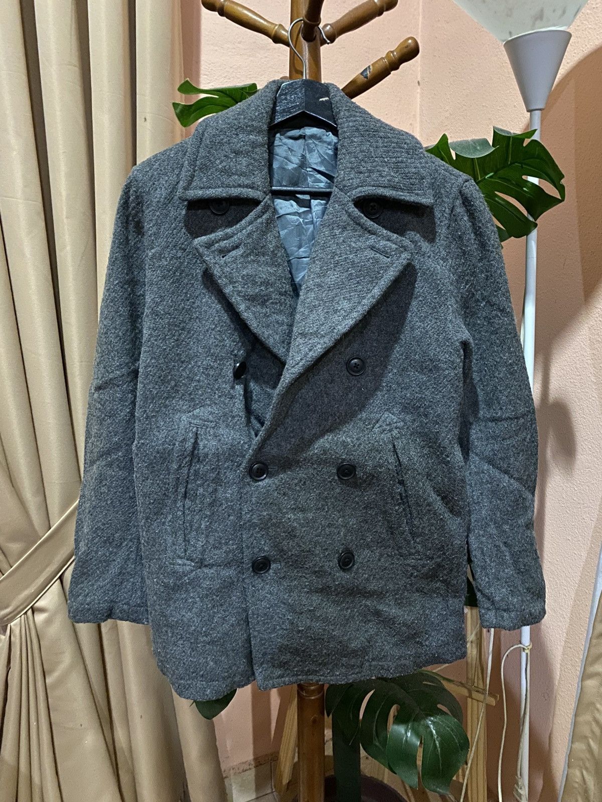DKNY DKNY Charcoal Wool Peacoat | Women’s Double-Breasted Coat Size US S / EU 44-46 / 1 - 3 Thumbnail