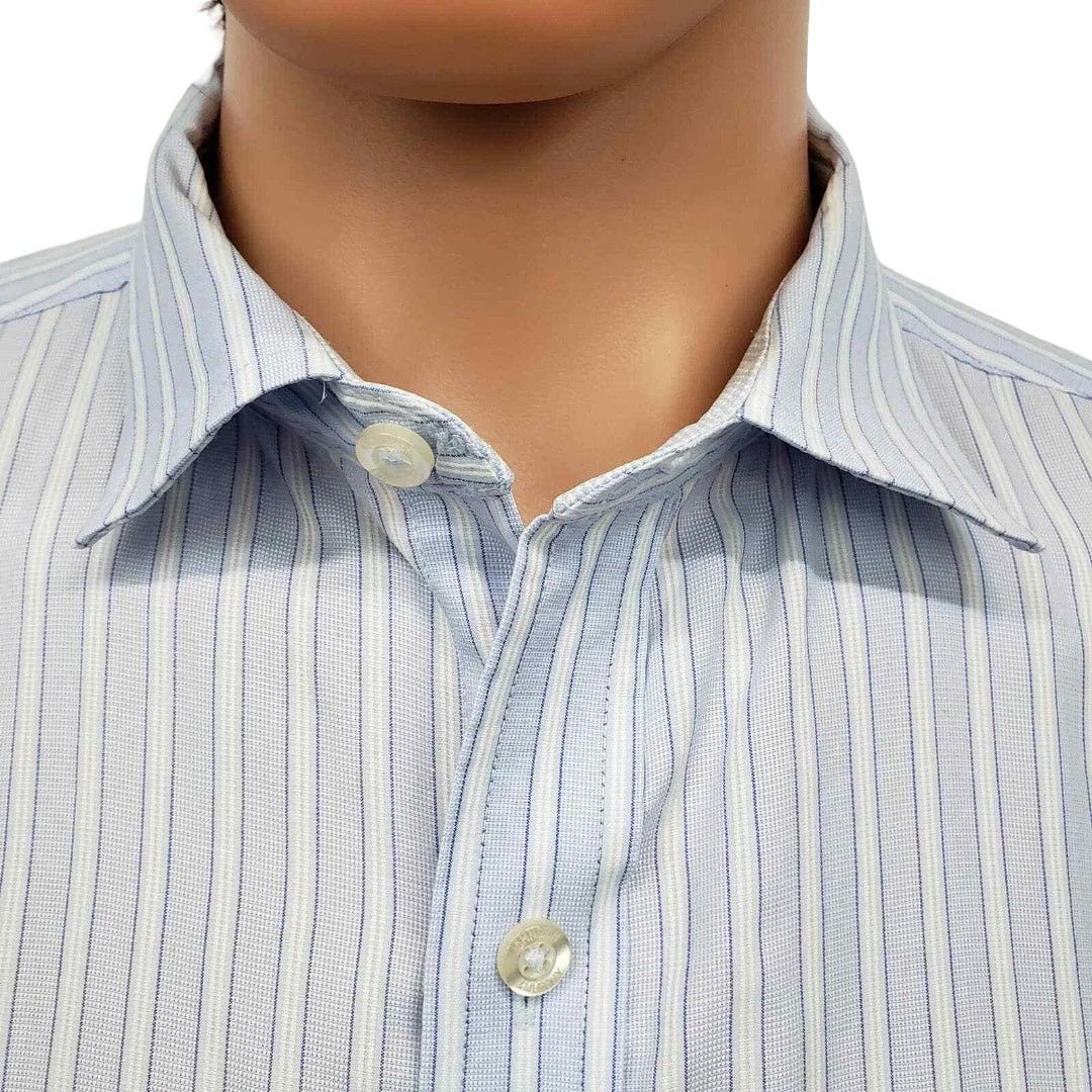 Johnston & Murphy JOHNSTON & MURPHY Dress Shirt Contrast Flip Cuff Neck Stripe Size US XL / EU 56 / 4 - 2 Thumbnail