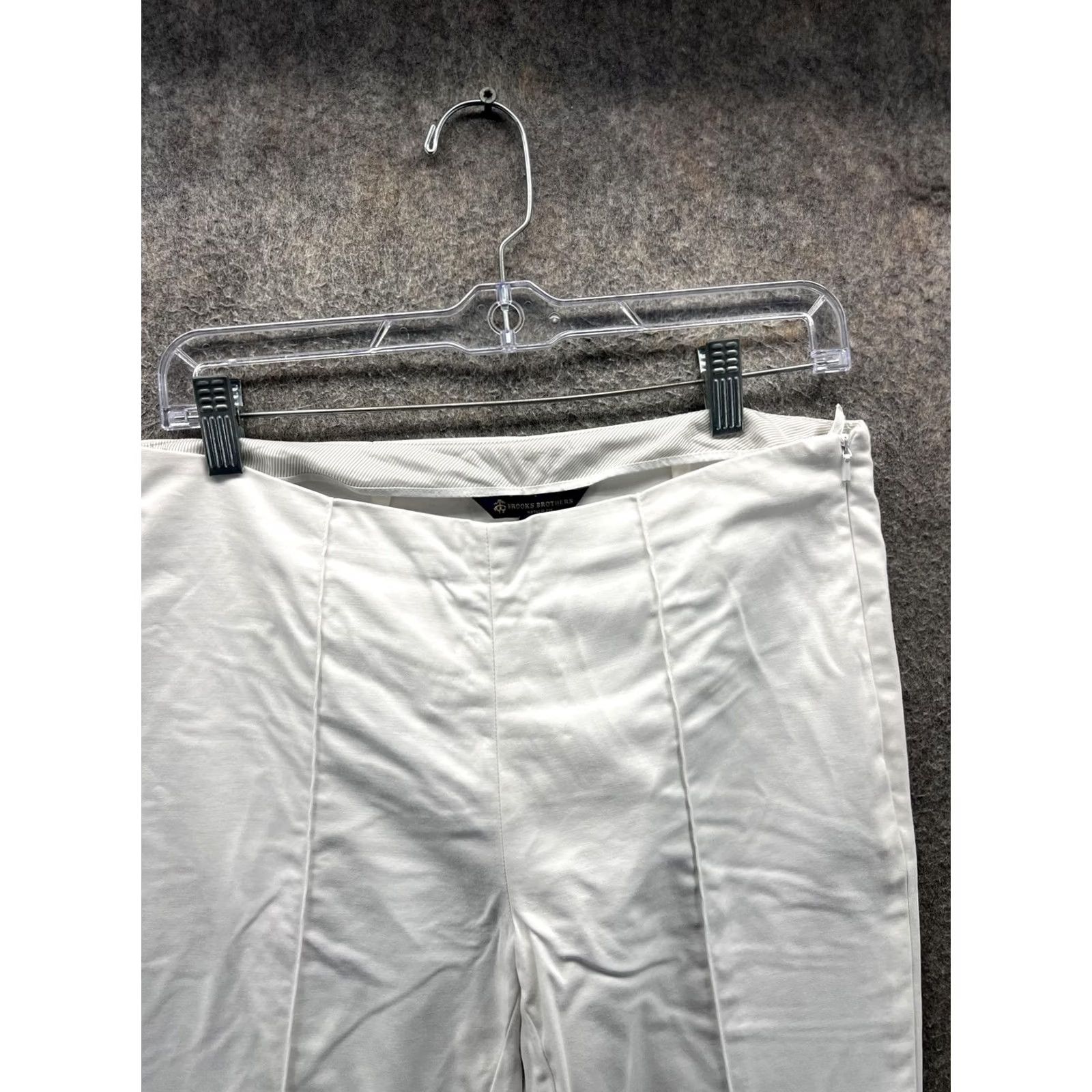 Brooks Brothers Brooks Brothers Pants Womens 4 White Twill Slim Ankle Side Zip Dress Trousers Size 27" / US 4 / IT 40 - 6 Thumbnail