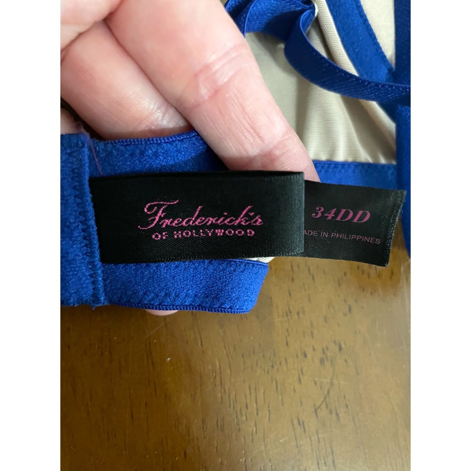 Vintage FREDERICKS OF HOLLYWOOD 34DD Underwire Bra Blue Sexy Womens Size ONE SIZE - 3 Thumbnail