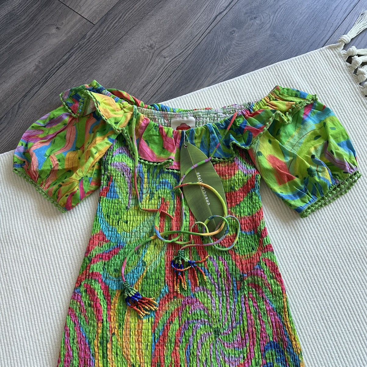 Farm Rio FARM RIO Neon Banana Multicolored Mini Dress Size XS / US 0-2 / IT 36-38 - 4 Thumbnail