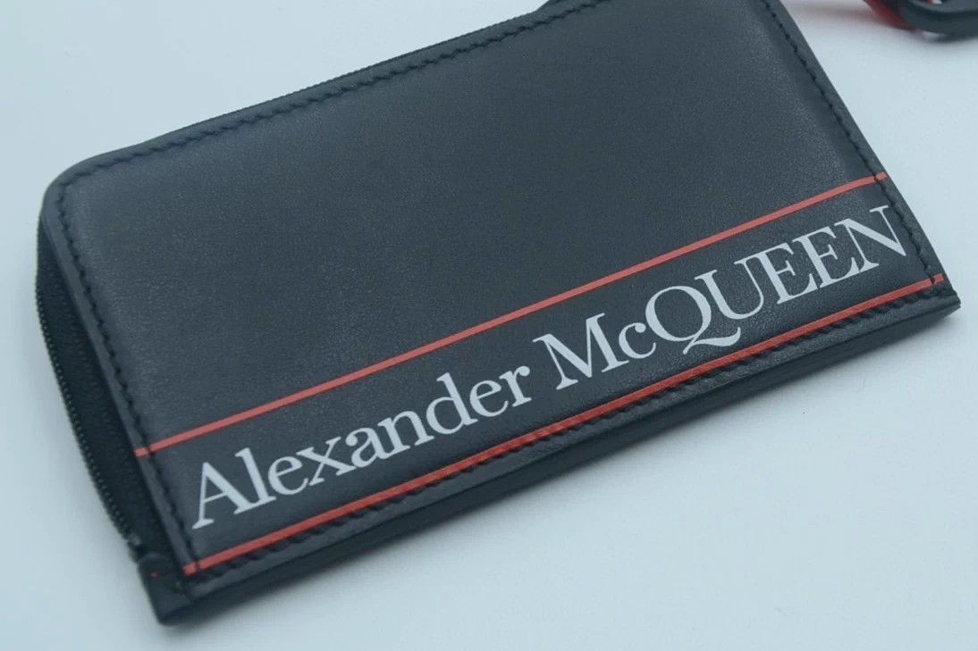 Alexander McQueen AMQ Big Logo Hanging Wallet Black Smooth Calfskin Size ONE SIZE - 5 Thumbnail