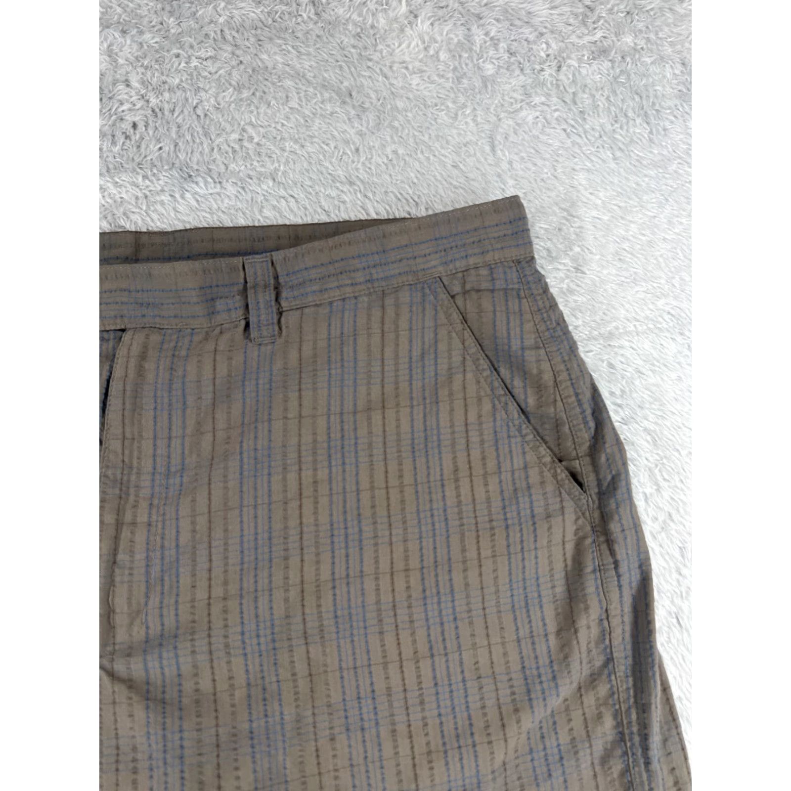 Patagonia Patagonia Shorts Mens 34 Brown Blue Plaid Thrift Shorts Polyester Blend 34x10 Vintage Size US 34 / EU 50 - 5 Thumbnail