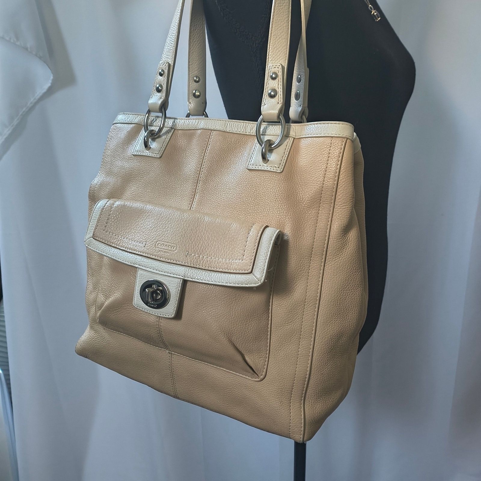 Y2K Coach Penelope Turnlock Carryall Leather Satchel Tote