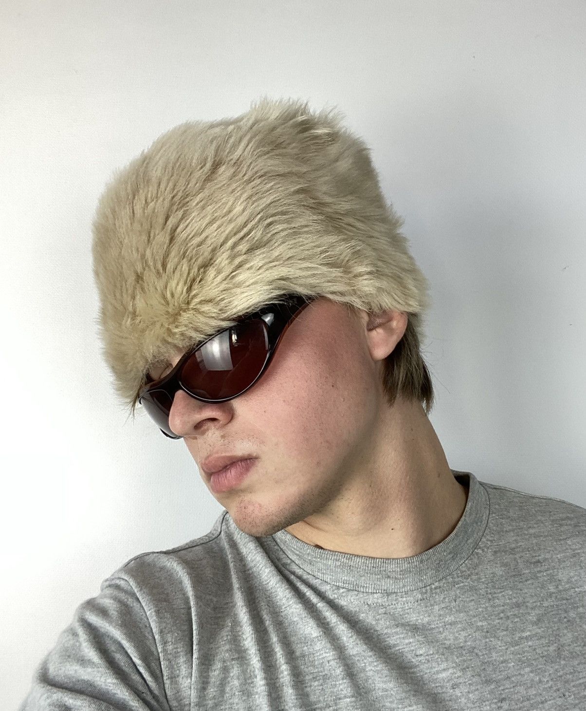 Japanese Brand Vintage Mohair Fuzzy Ushanka Y2K Opium Hype Rare Size ONE SIZE - 1 Thumbnail