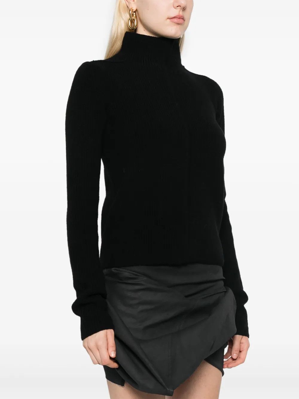 Rick Owens o1y0126 Cashmere Blend Sweater in Black Size L / US 10 / IT 46 - 2 Thumbnail