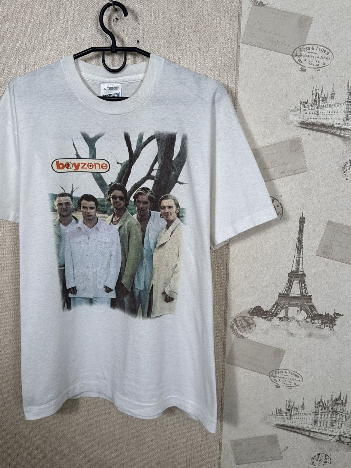 Other Vintage Boyzone T shirt 1997 Summer Tour Band White Hype L Size US L / EU 52-54 / 3 - 12 Thumbnail