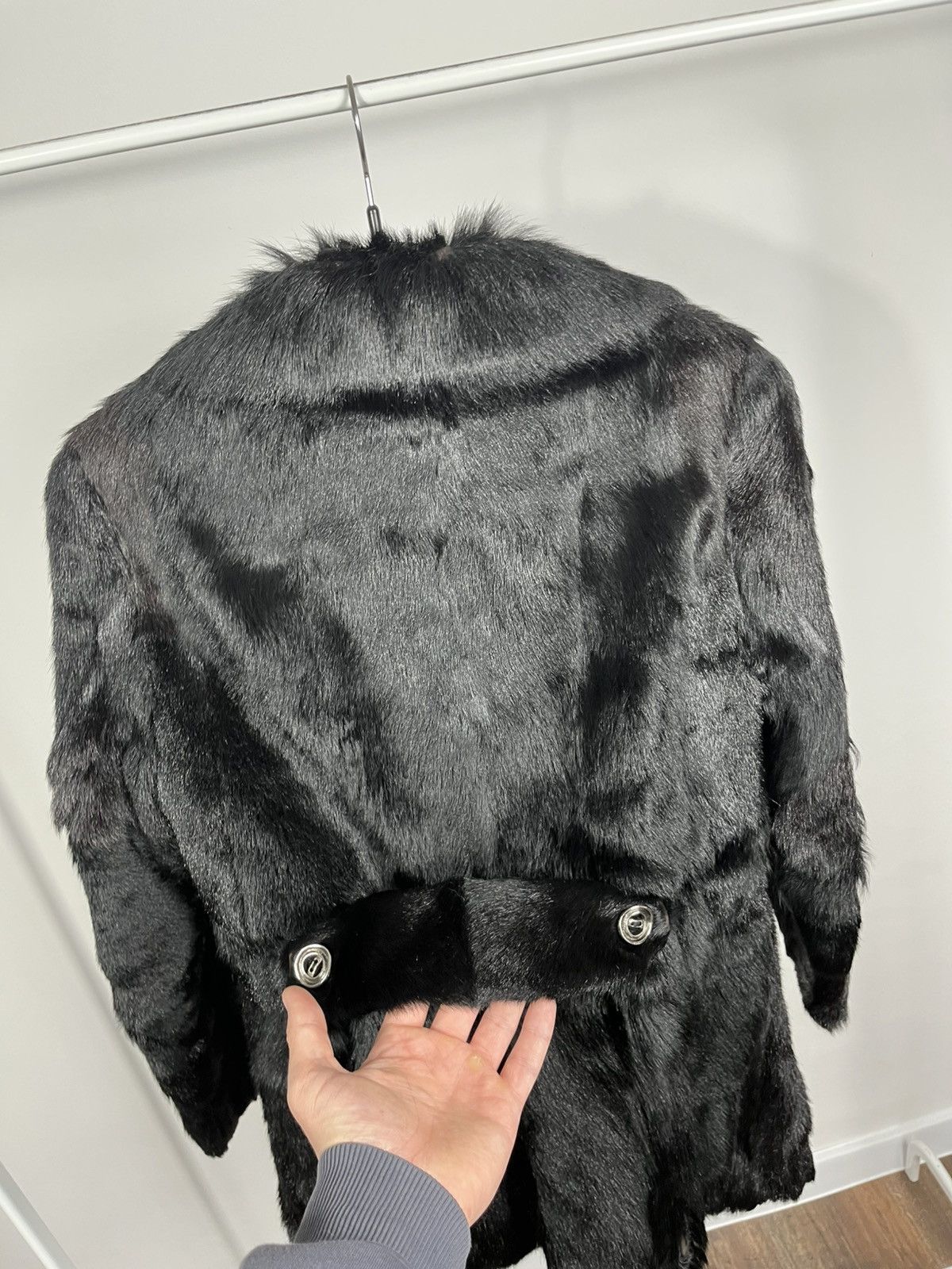 Other Vintage Black Real Fur Coat Multi Button Jacket Winter Size S / US 4 / IT 40 - 15 Thumbnail