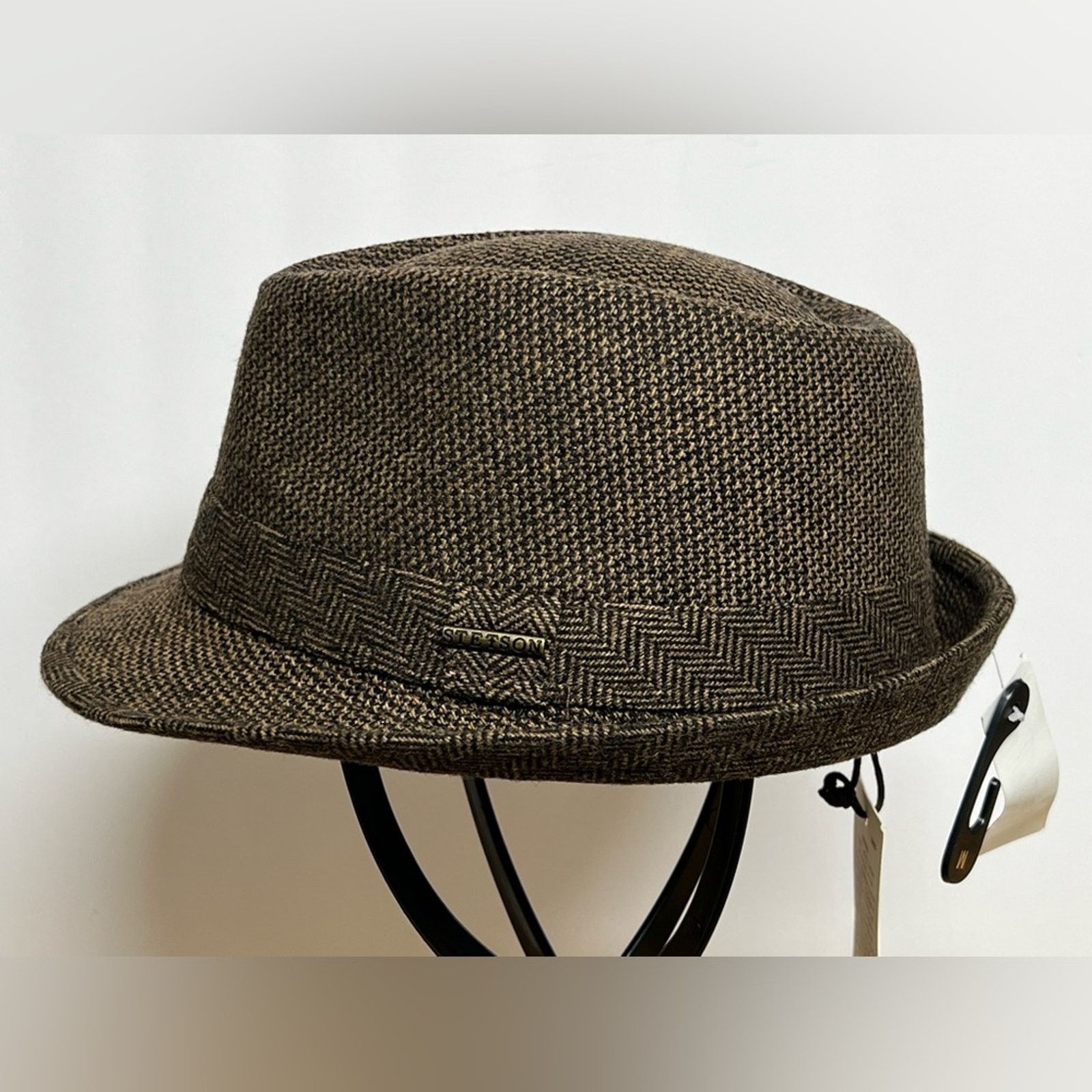 Stetson Stetson Fedora Mens Medium Brown Plaid Wool Blend Hat NEW Size ONE SIZE - 1 Thumbnail