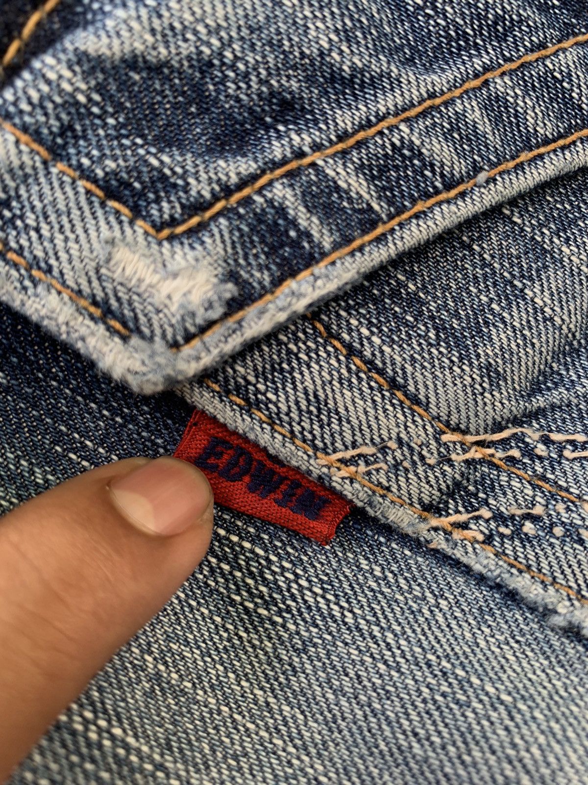 Edwin Vtg Distressed Flare Edwin 503 Blue Trip Japan 🎌 Size US 33 - 9 Thumbnail