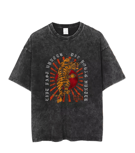 Other Y2K Streetwear Sun Tiger Print Washed T-Shirt Size US L / EU 52-54 / 3 - 1 Thumbnail
