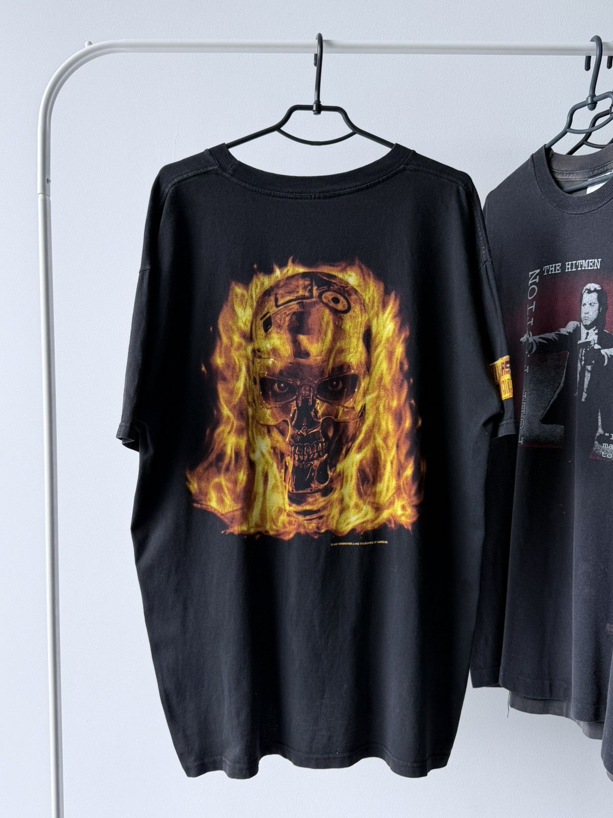 Vintage Vintage 90s Terminator 2 Flame T-Shirt Tee Size US XL / EU 56 / 4 - 1 Thumbnail