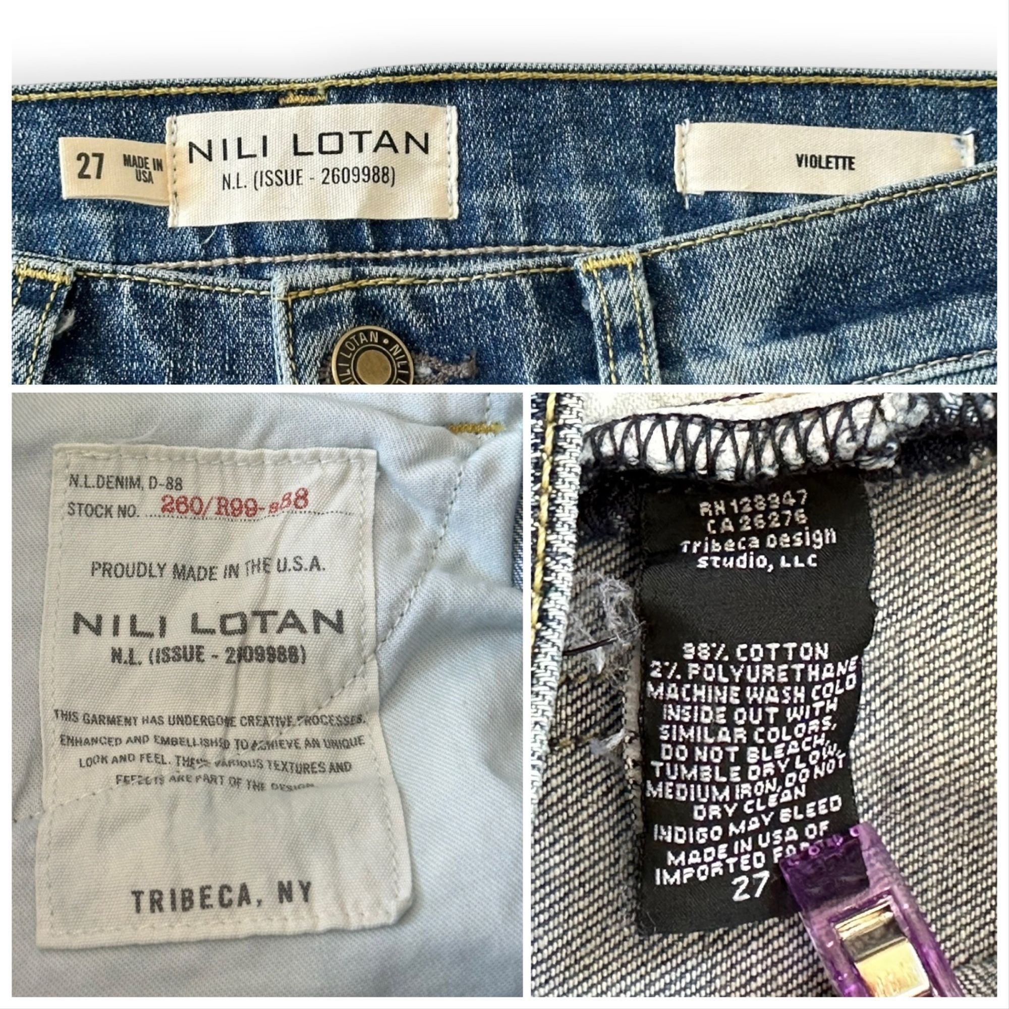 Nili Lotan Nili Lotan Violette Jeans, Size 27, Classic Wash, New with Size 27" / US 4 / IT 40 - 5 Thumbnail
