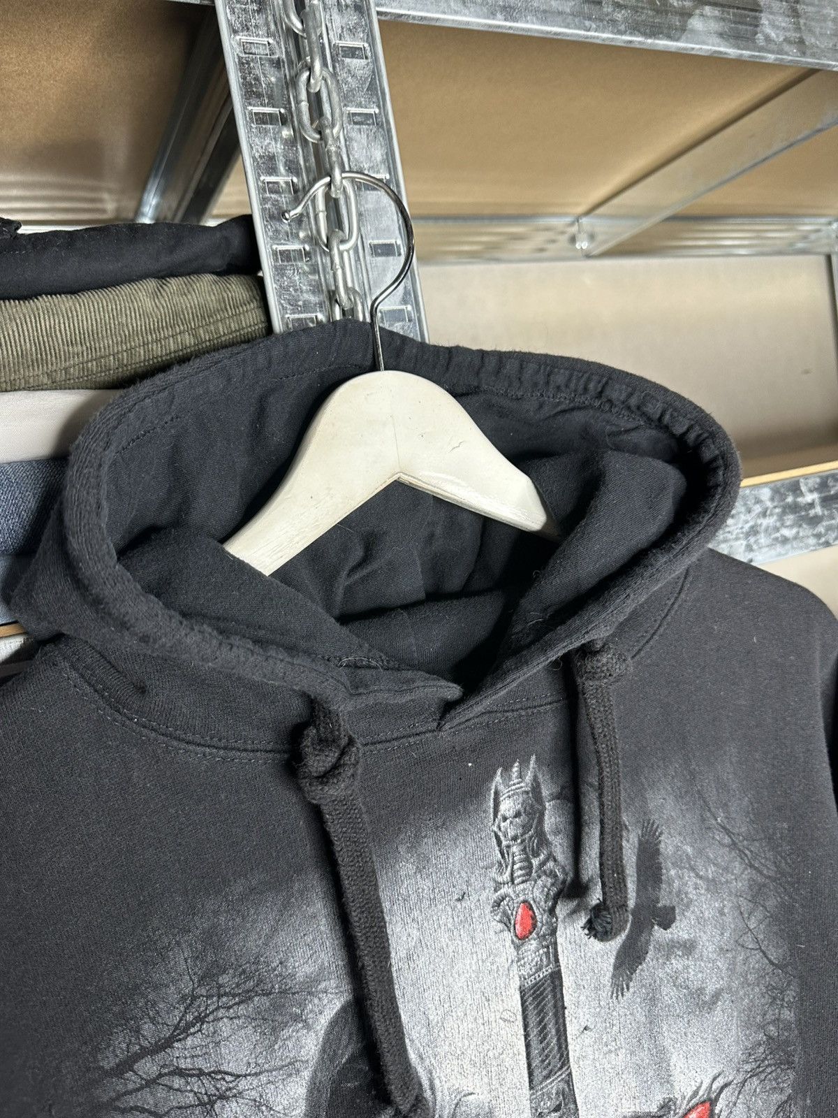 Band Tees Spiral Grim Reaper Skull Hoodie XL Gothic Full Print Swords Size US XL / EU 56 / 4 - 10 Thumbnail