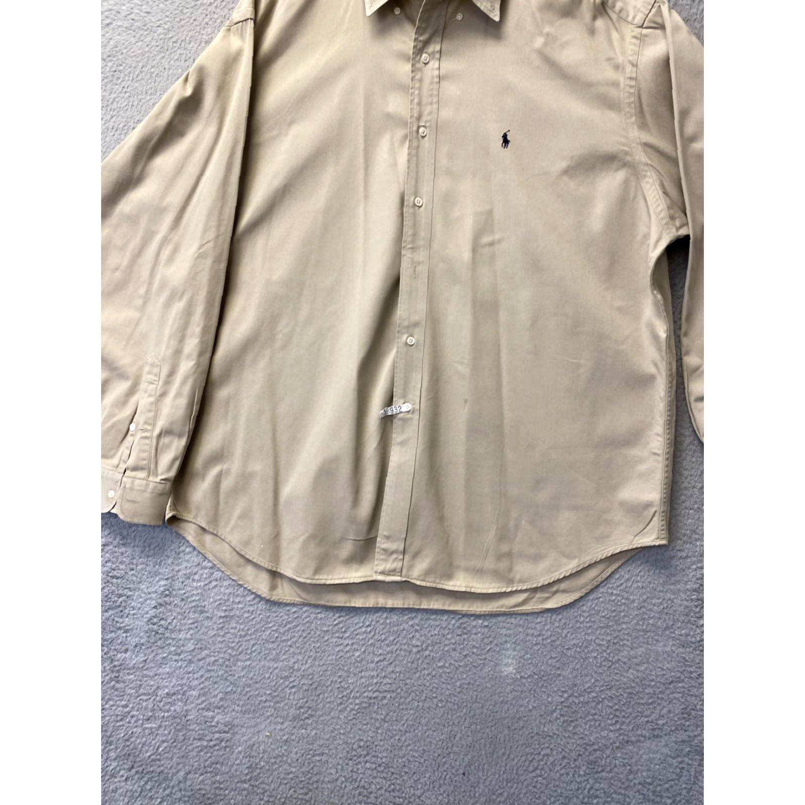 Vintage VINTAGE Polo Ralph Lauren Mens Shirt Long Sleeve Collared Khaki 2XL Cotton Casual Travel Size US XXL / EU 58 / 5 - 2 Thumbnail