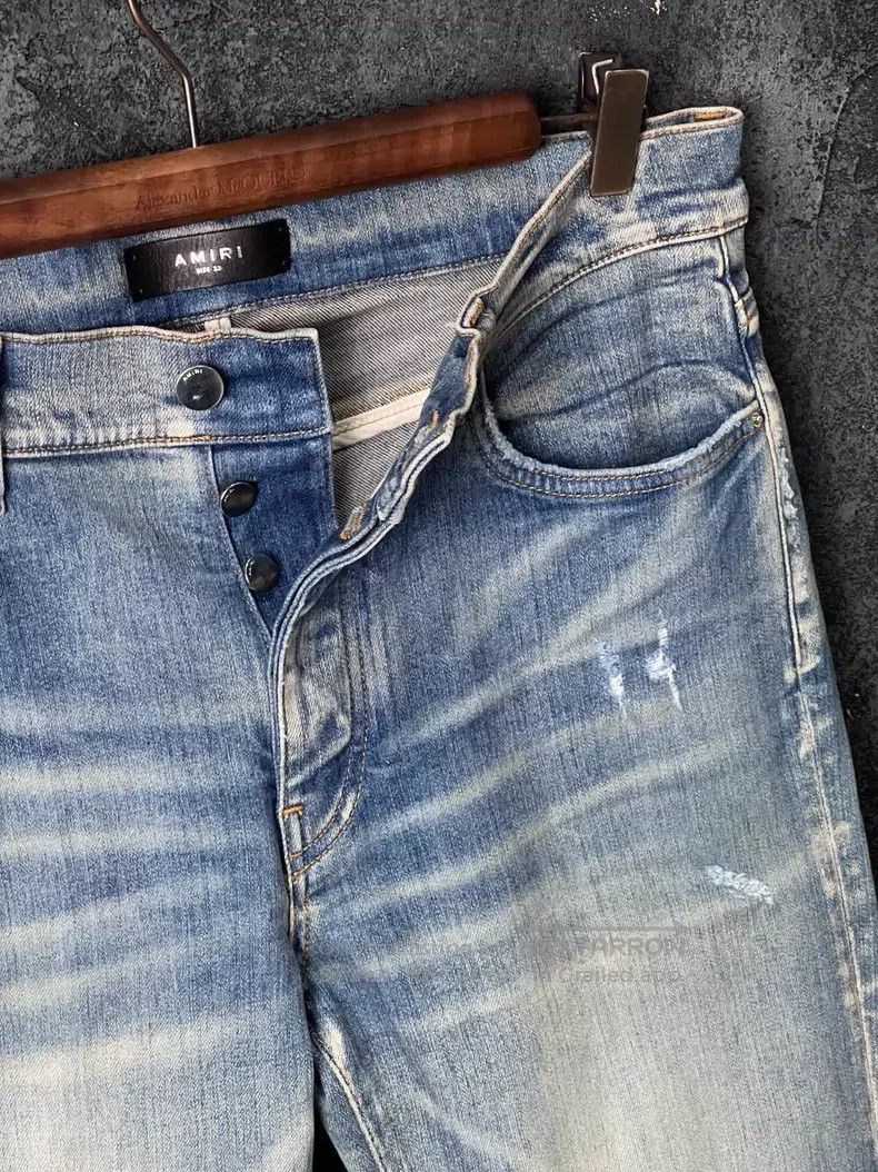 Amiri Amiri Size 33 Blue hole-in-the-elbows jeans Size US 33 - 5 Thumbnail