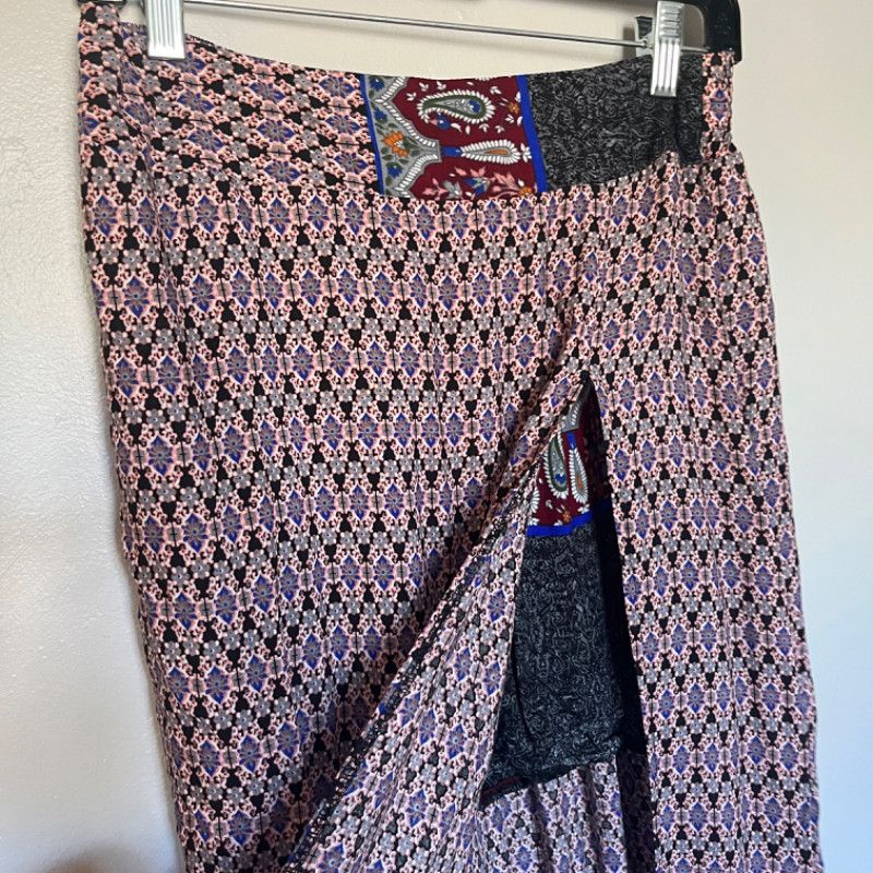 Mad Engine Mad Style Women's Maxi Skirt Floral Geometric Pattern Size 30" / US 8 / IT 44 - 2 Thumbnail