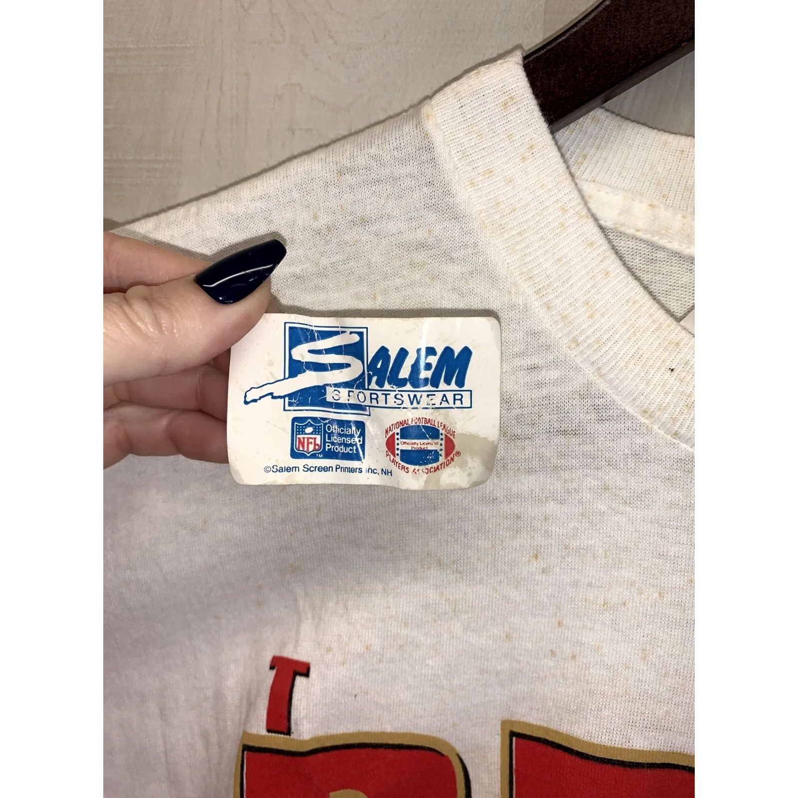 Salem Sportswear VINTAGE 1991 The Drive For Five San Francisco Super Bowl XXV Salem Sportswear Graphic Tee XL White Men Short Sleeve Cotton NWD-8710 Size US XL / EU 56 / 4 - 3 Thumbnail