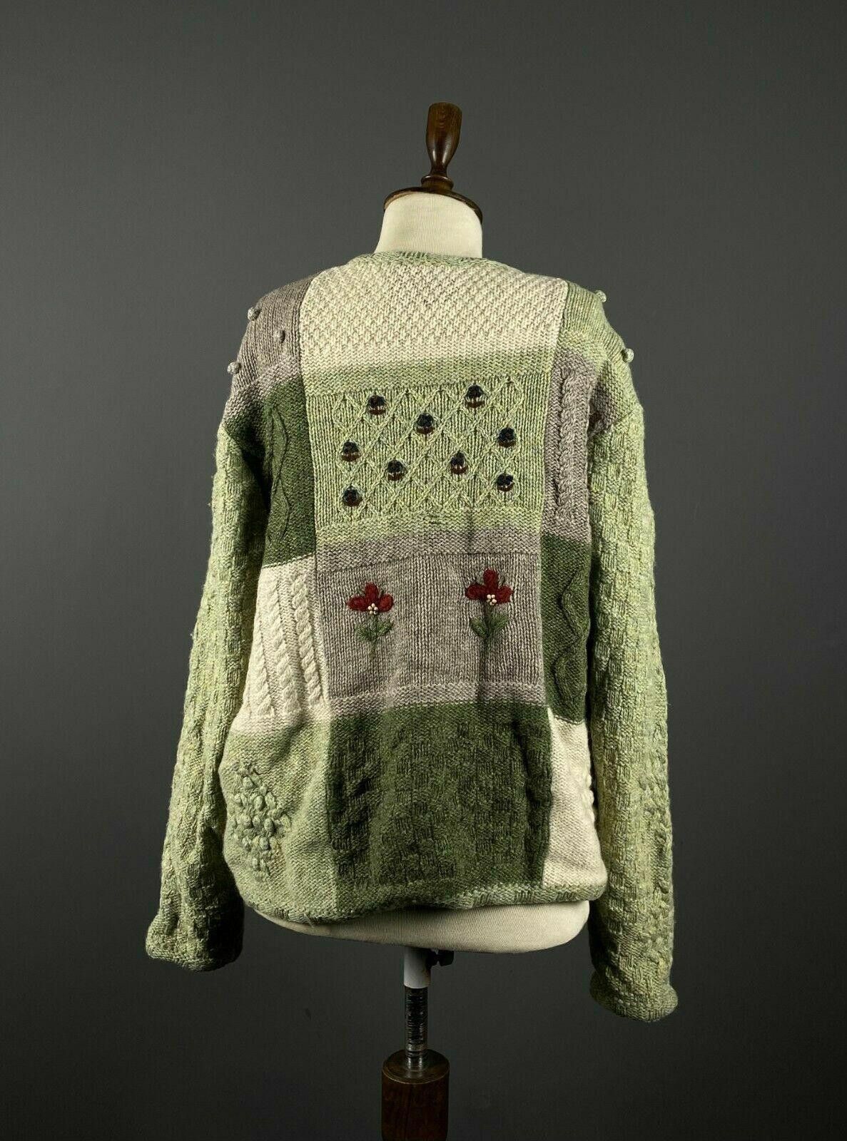 GIESSWEIN Giesswein Green Floral Pure Wool Cardigan Size D44 / US14 Size US M / EU 48-50 / 2 - 7 Thumbnail