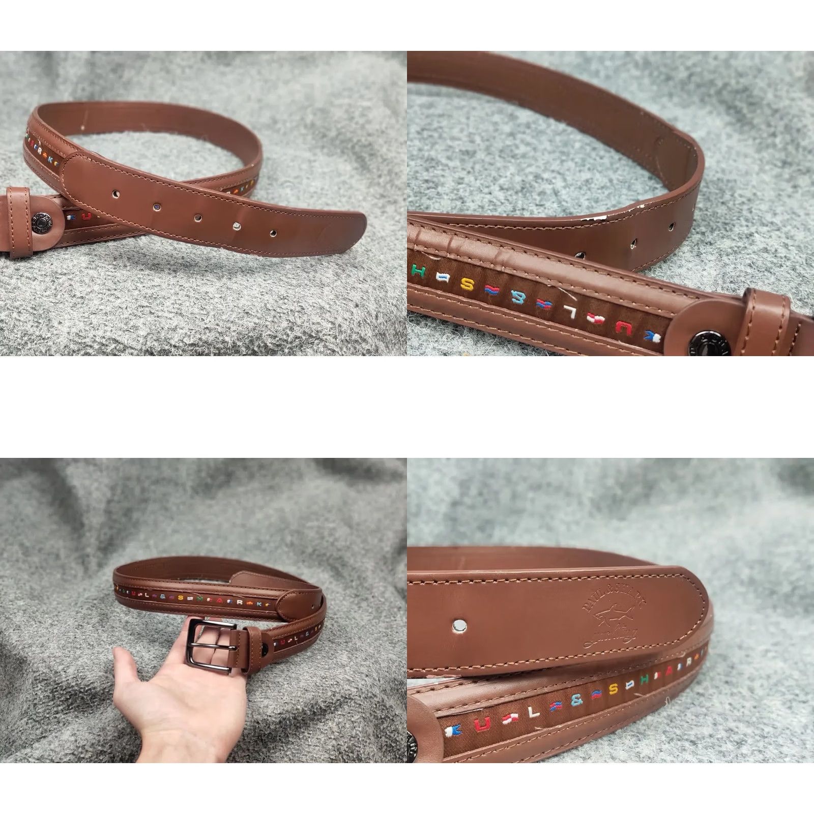 Paul & Shark VINTAGE Paul & Shark Design Multi Logo Mens Belt Size ONE SIZE - 8 Thumbnail
