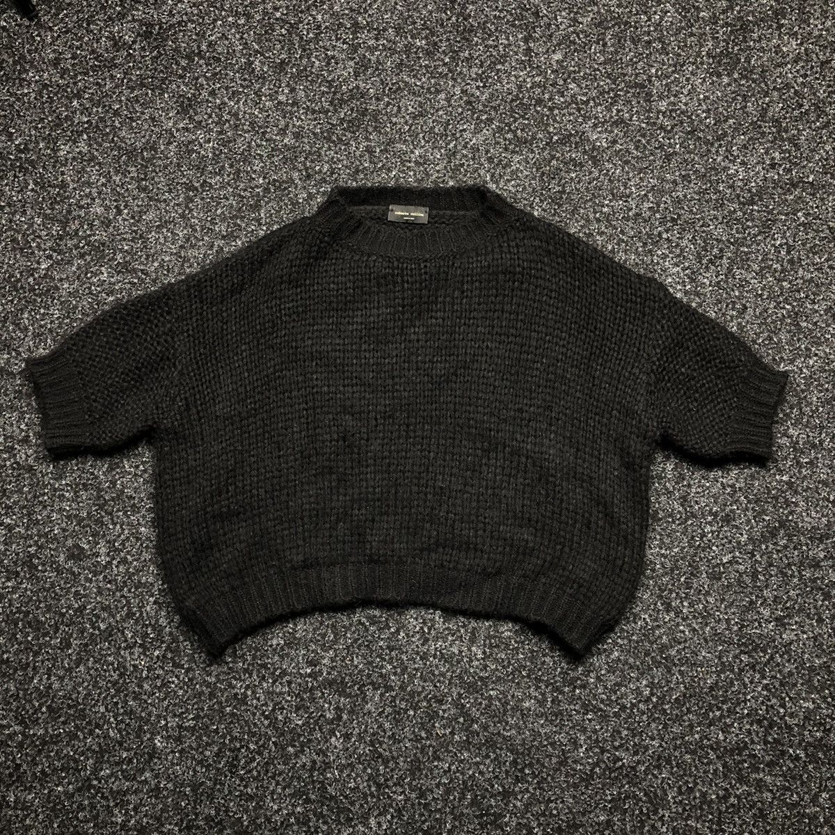 image of Archival Clothing x Italian Designers Roberto Collina Black Mohair Alpaca Womens Sweater (Size Smal