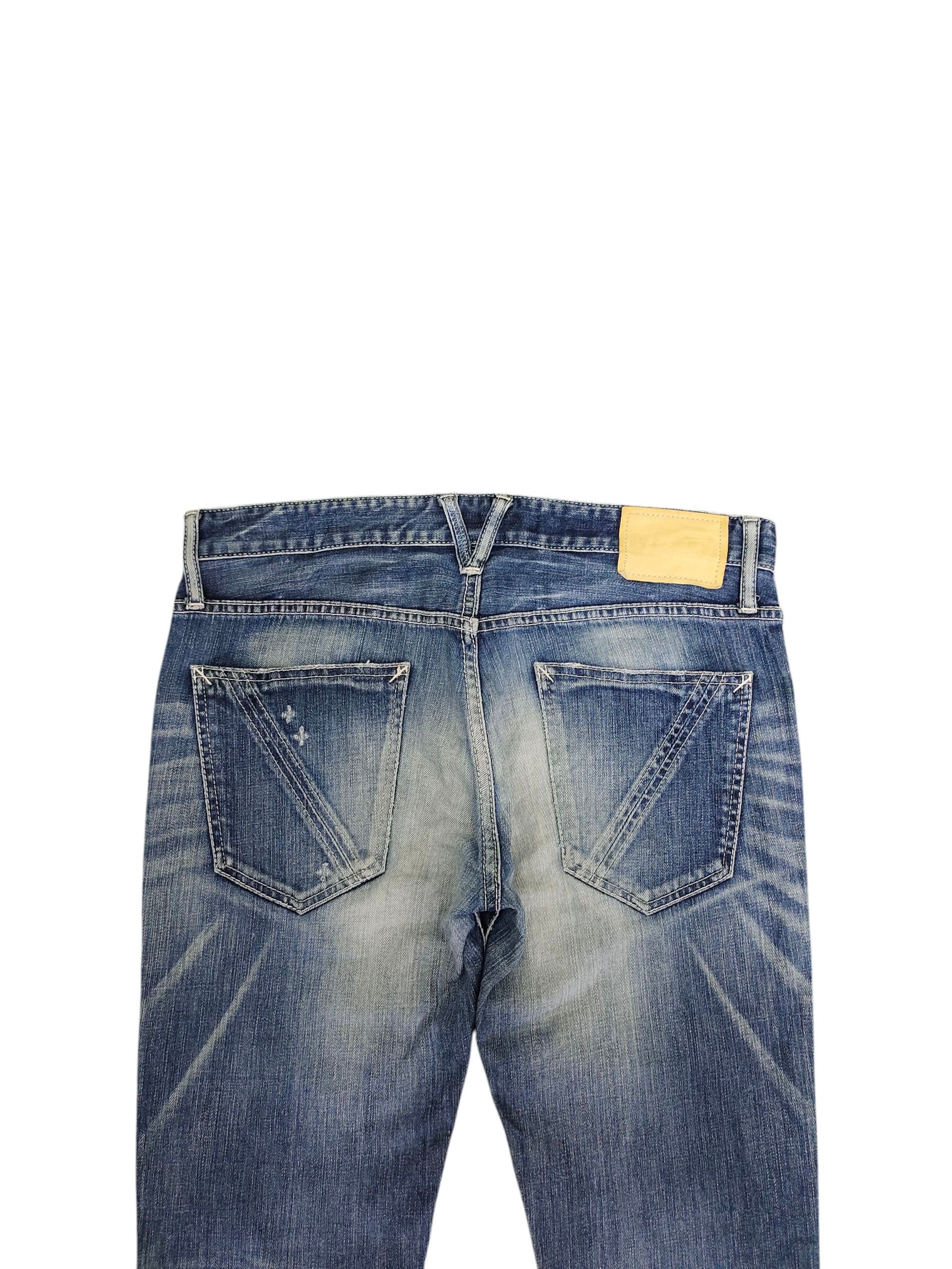 Kapital Vanquish Japan Clawmark Distress Faded Denim Jeans Size US 34 / EU 50 - 9 Thumbnail