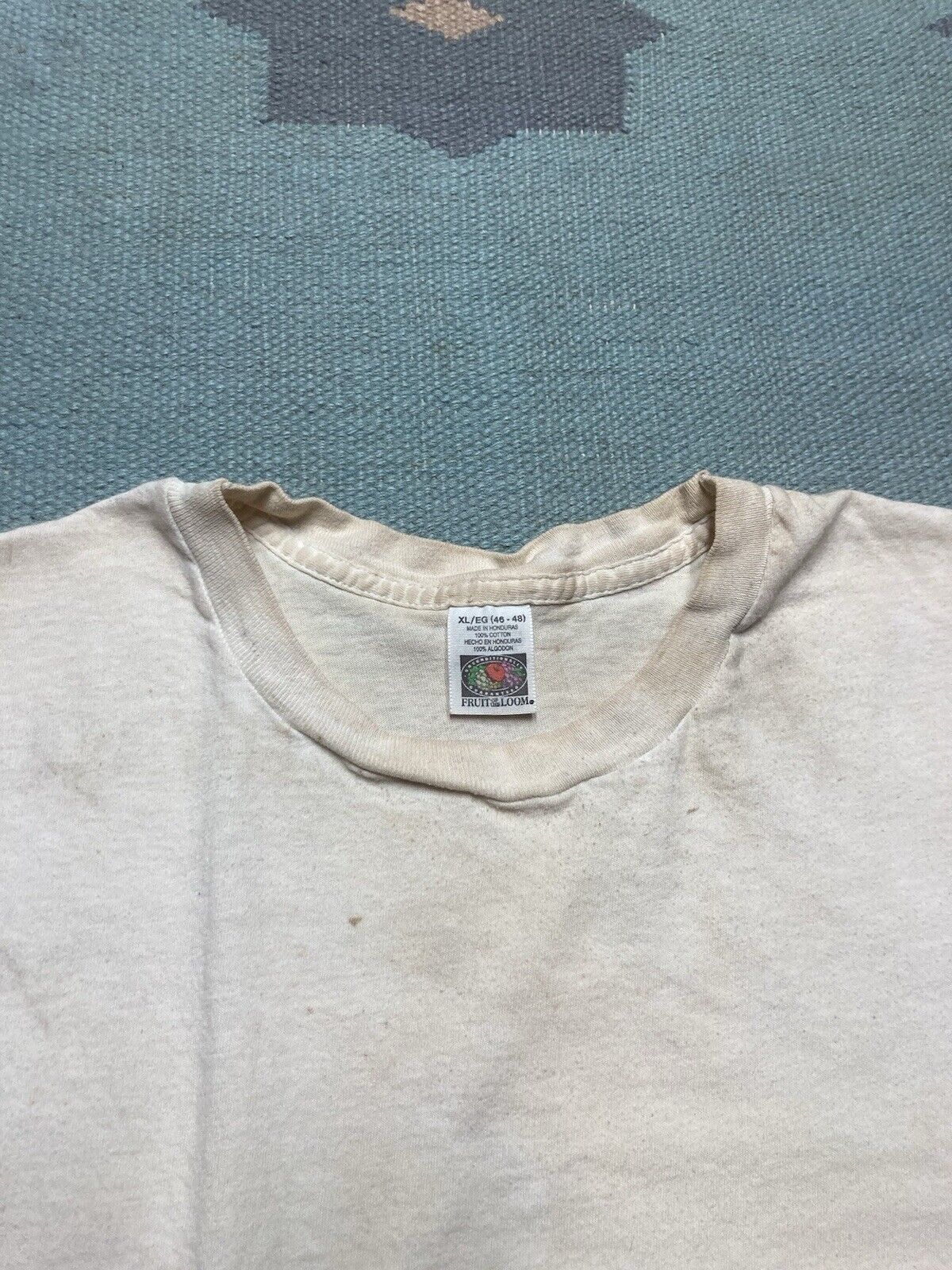 Fruit Of The Loom × Vintage Vtg blank white t shirt stained grunge fruit of the loom XL Size US XL / EU 56 / 4 - 6 Thumbnail