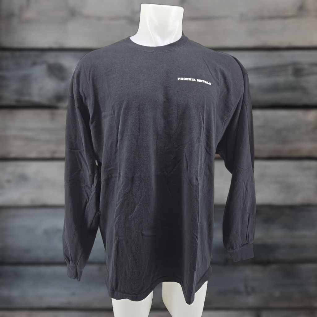 Vintage PHOENIX METALS Black Cotton Long Sleeve T-Shirt 2XL Mens Shirt Crew Neck Logo 100% Cotton Vintage? No Size US XXL / EU 58 / 5 - 1 Thumbnail