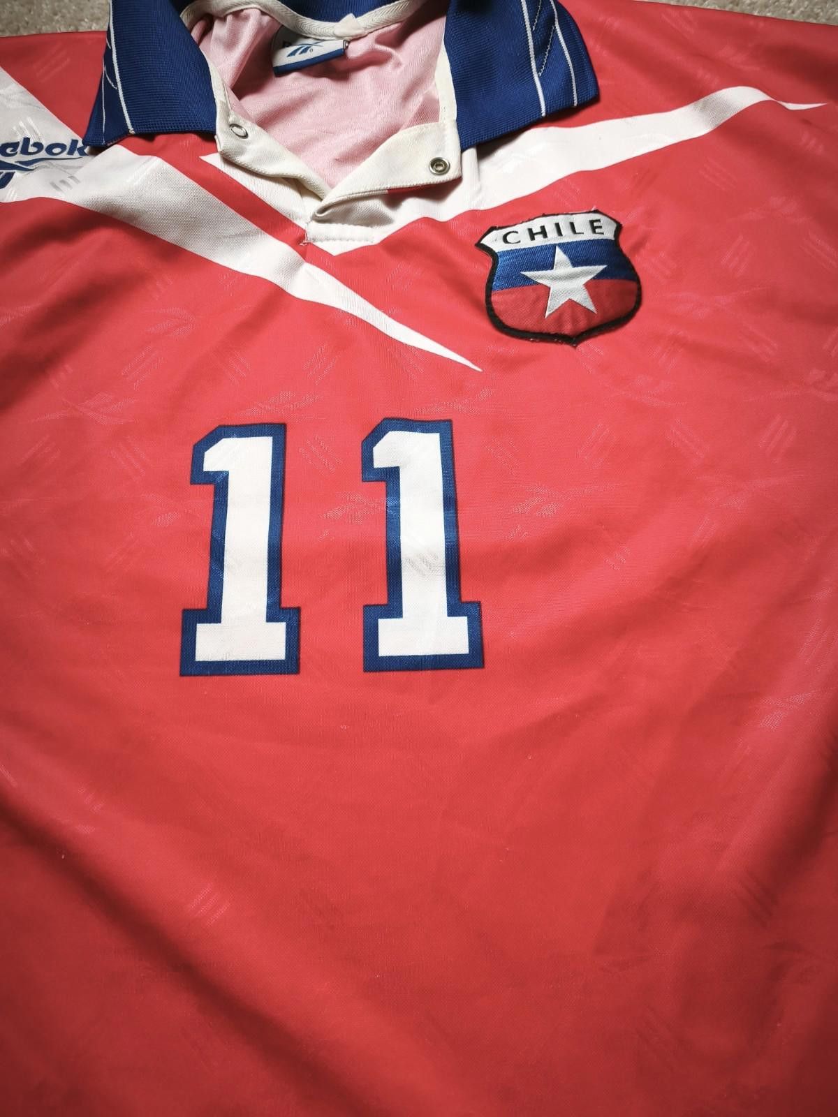 Reebok 96-98 Chile Soccer Marcelo Salas 11 Home Jersey Size Medium Size ONE SIZE - 2 Thumbnail