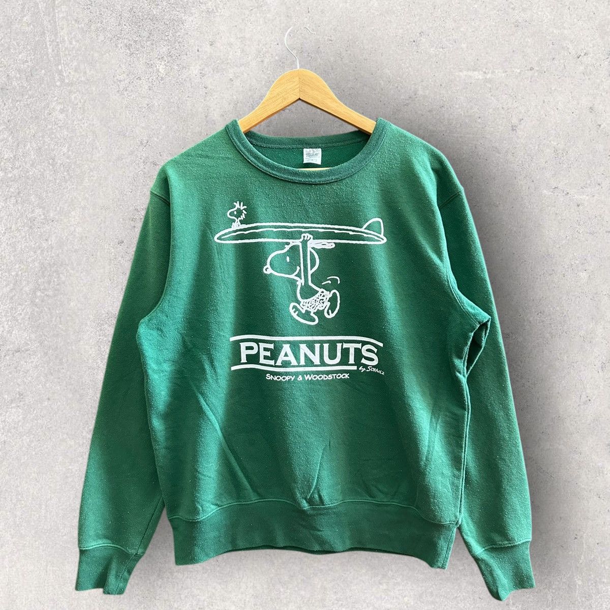 Peanuts × Vintage Vintage Peanut X Snoopy&Woodstock Green Crewneck Sweatshirt Size US M / EU 48-50 / 2 - 1 Thumbnail
