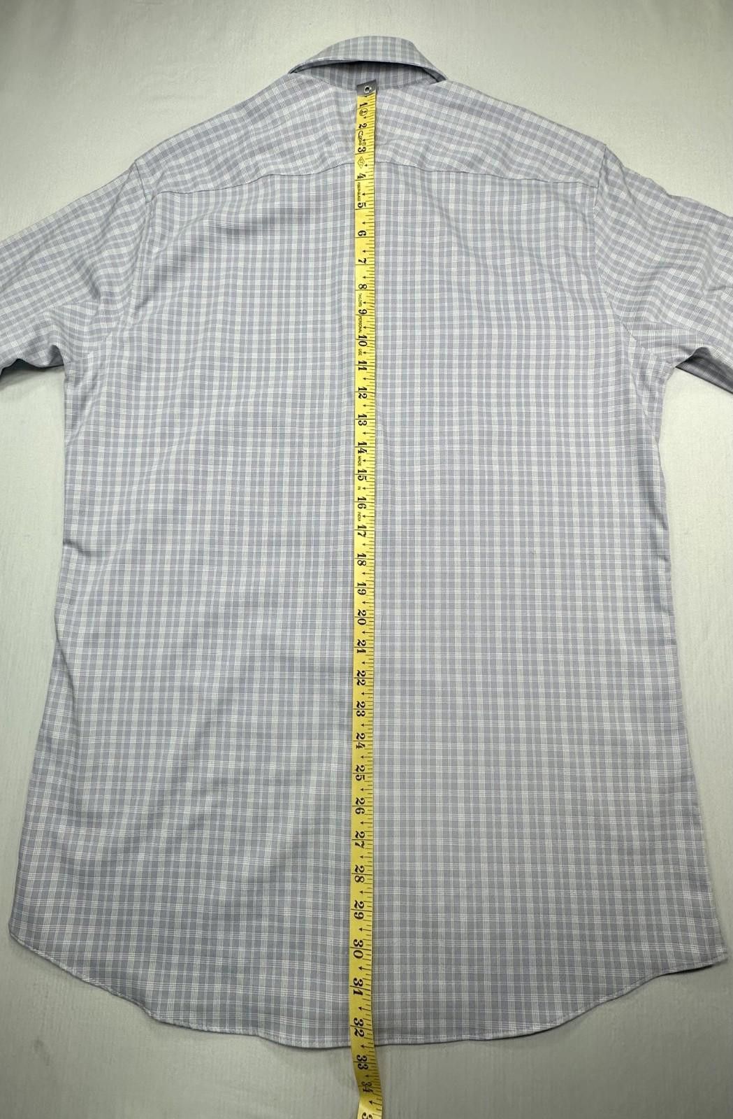 Perry Ellis Perry Ellis Check Pattern Button Down Shirt Blue 15.5/34-35 Size 42R - 5 Thumbnail