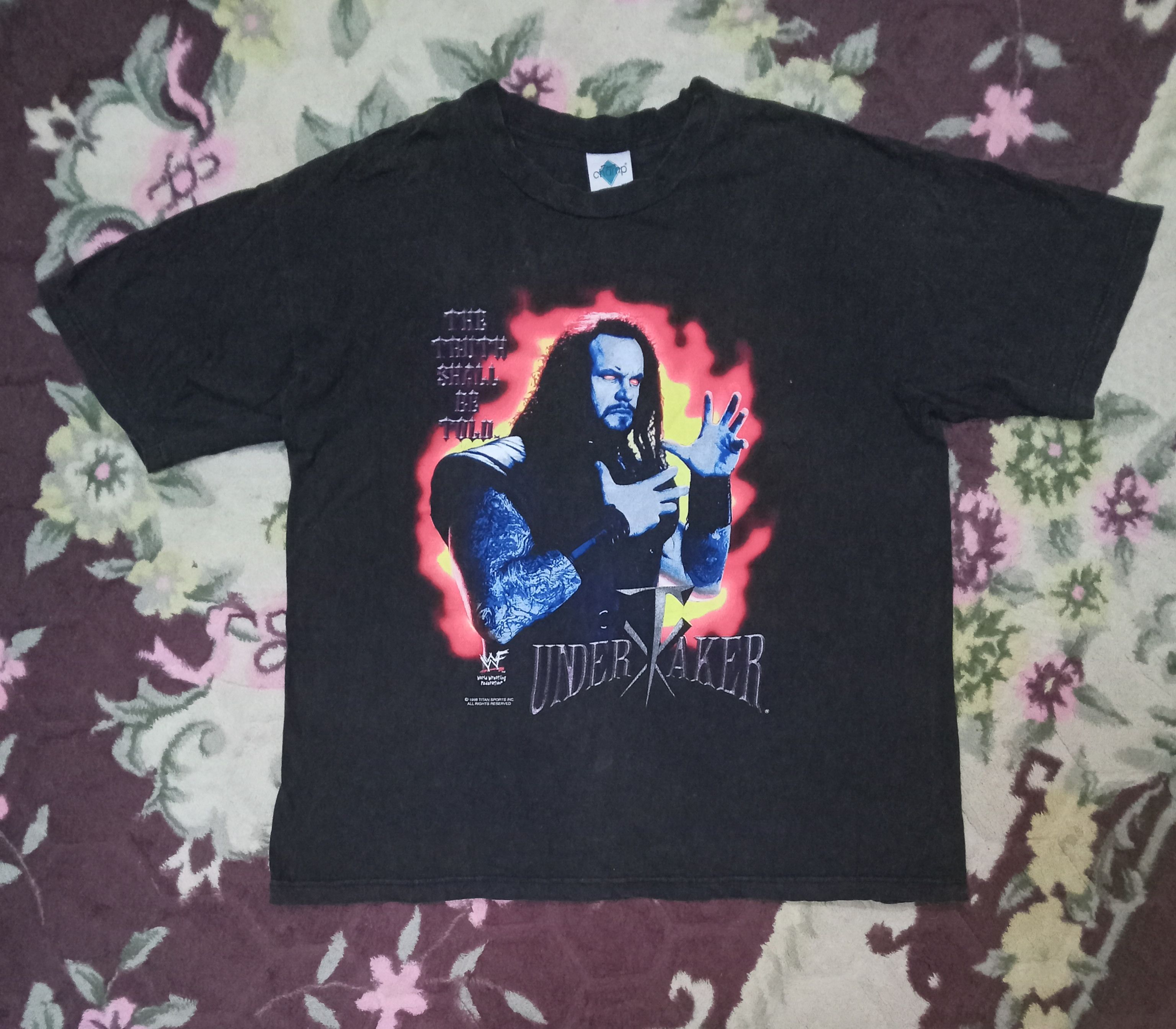 Vintage × WWF Undertaker The Truth Shall Be Told 1998 Vintage WWF T Shirt Size US XL / EU 56 / 4 - 2 Thumbnail