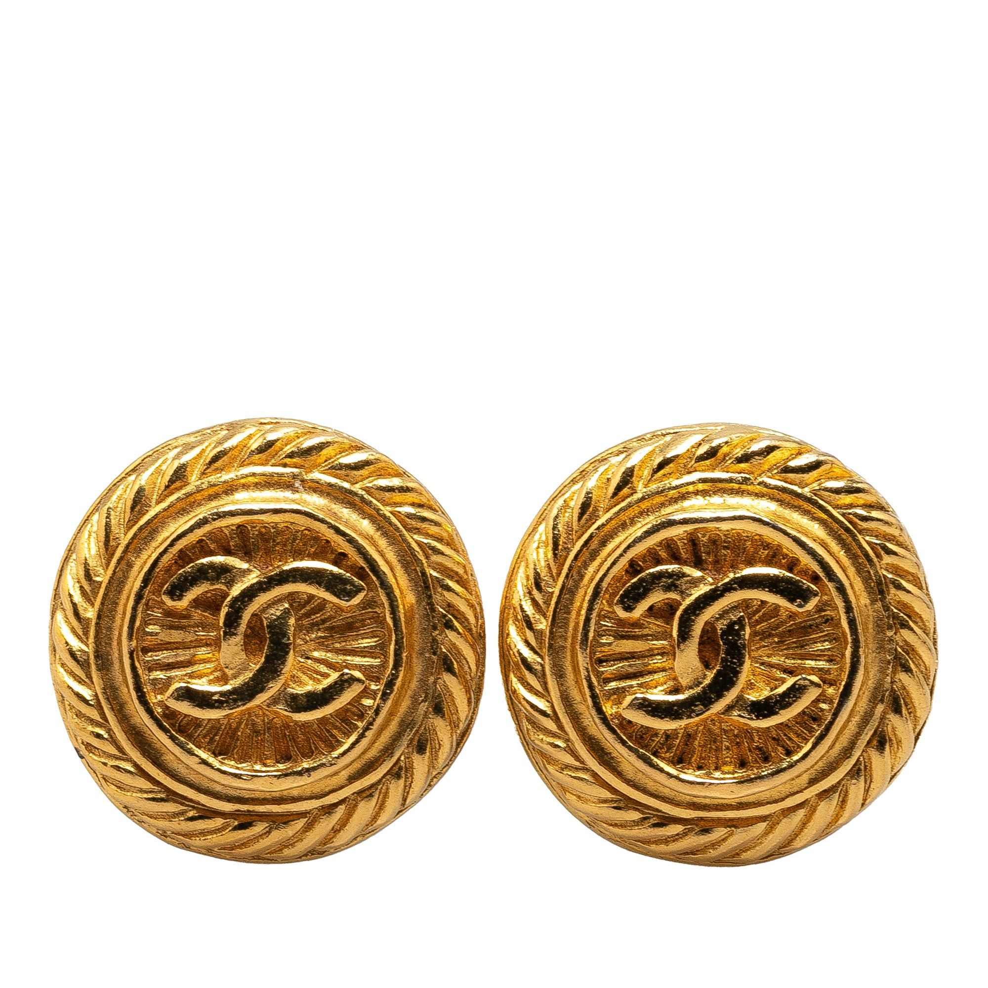Chanel Chanel Gold Plated CC Clip On Earrings Gold Size ONE SIZE - 1 Thumbnail
