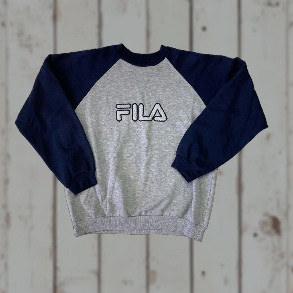 Fila FILA Sweatshirt Mens Large Blue Embroidered Logo Crewneck Pullover Retro Active 90s Sports Size US L / EU 52-54 / 3 - 1 Thumbnail
