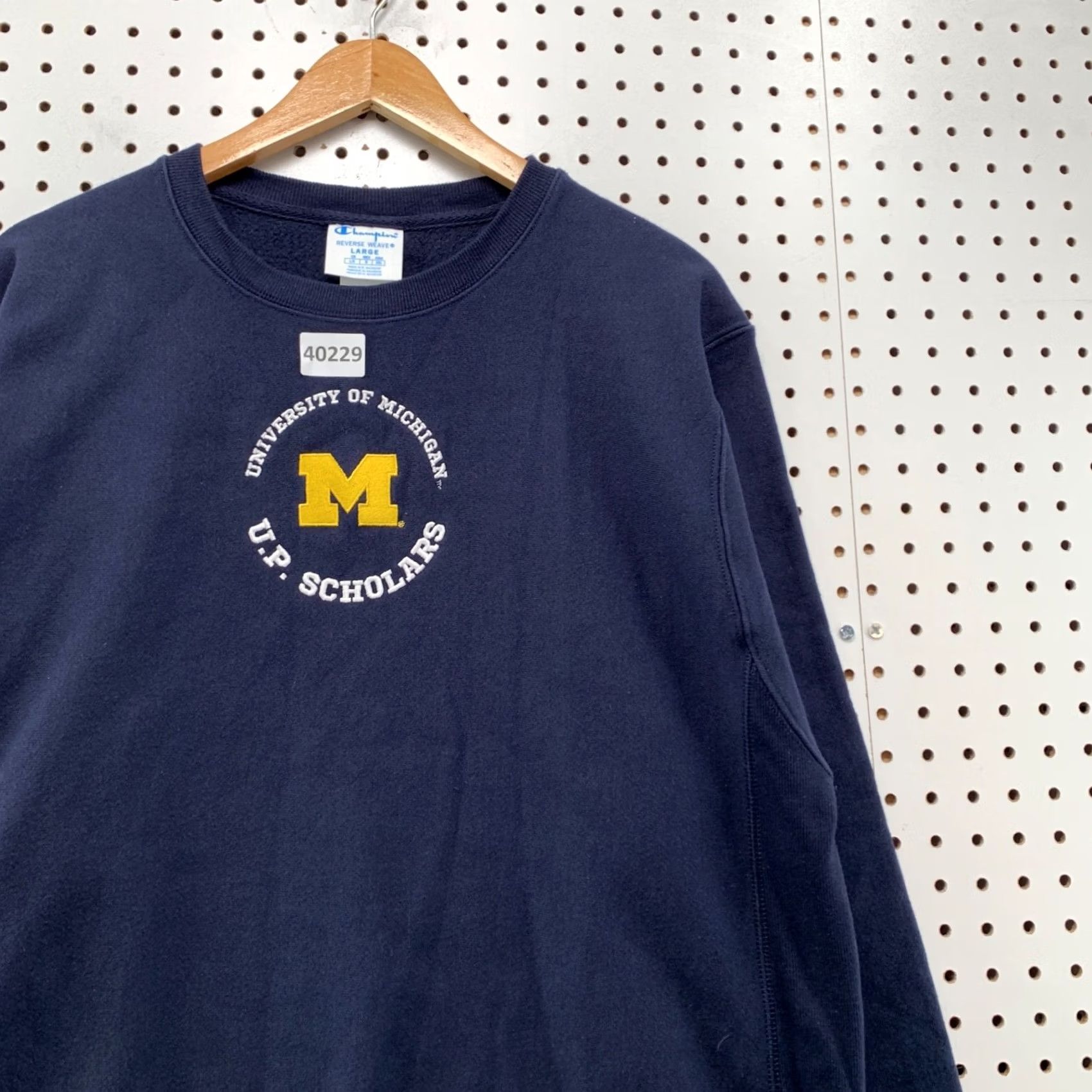 Champion Michigan UP Scholars Crewneck Sweatshirt Mens Large Blue Reverse Weave 23x28 Size US L / EU 52-54 / 3 - 7 Thumbnail