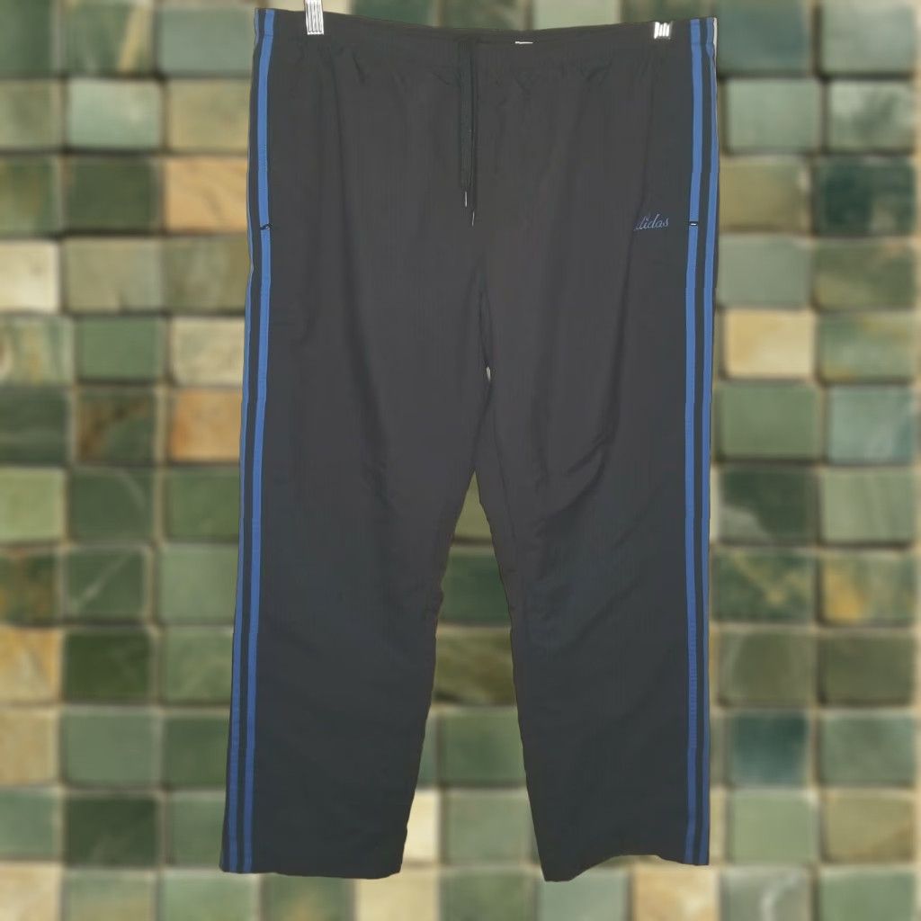 Adidas ADIDAS Mens Black Blue Track Pants XL Activewear Size US 36 / EU 52 - 1 Thumbnail