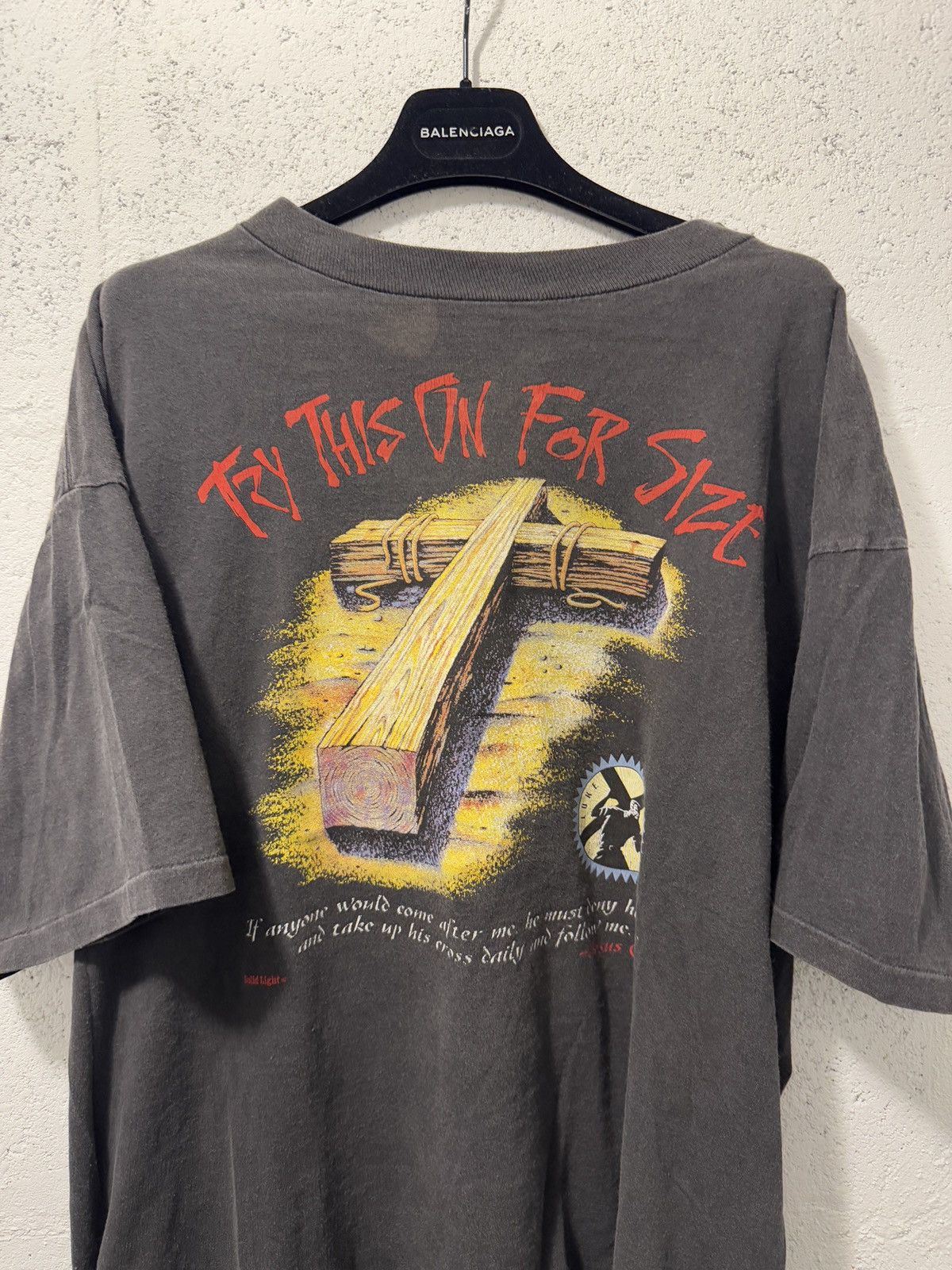 Vintage *RARE* 1990s FADED JESUS GOD RELIGION TEE SINGLE STITCH Size US XL / EU 56 / 4 - 2 Thumbnail